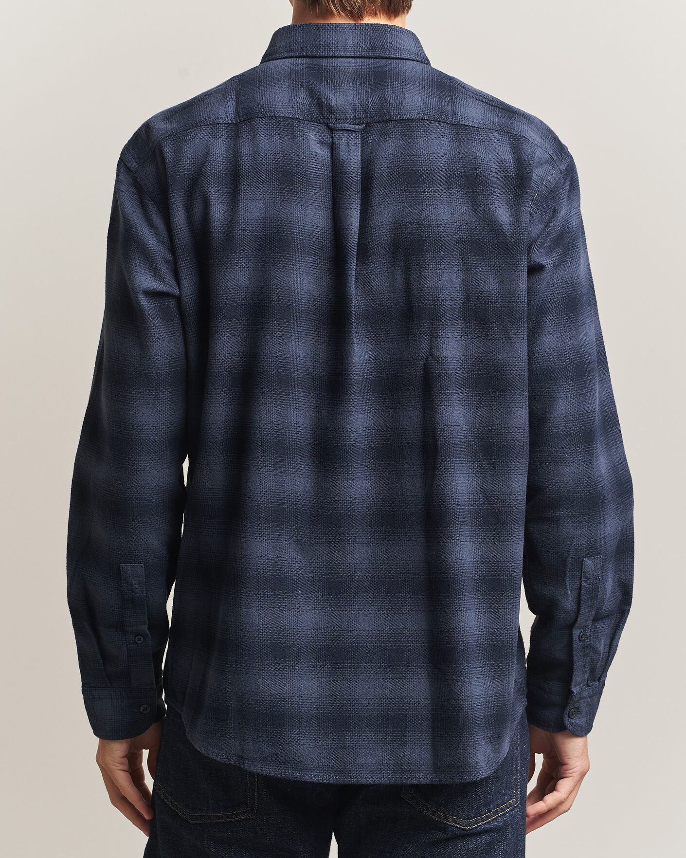 Heren | Overhemden | BOSS ORANGE | Rickert Brushed Cotton Checked Shirt Dark Blue