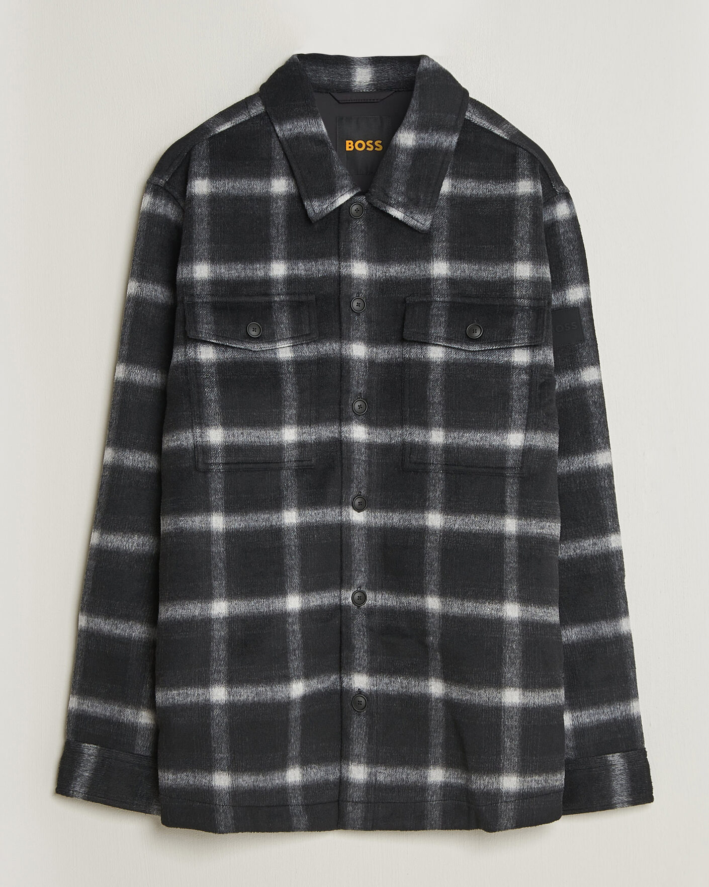 Heren | Jassen | BOSS ORANGE | Losky Flannel Checked Overshirt Black