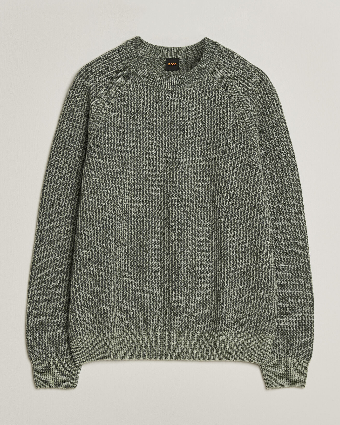 Heren | Truien | BOSS ORANGE | Kepler Wool Knitted Sweater Open Green