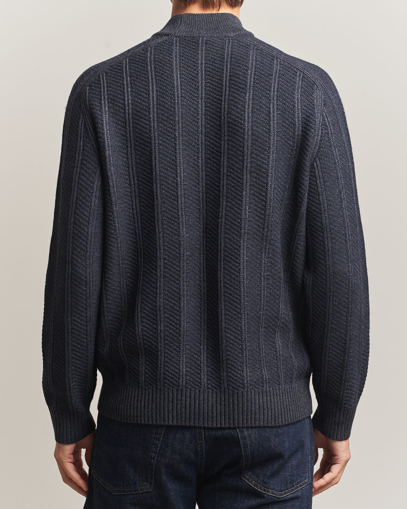 Heren | Truien | BOSS ORANGE | Katoolo Wool/Cotton Knitted Turtleneck Dark Blue