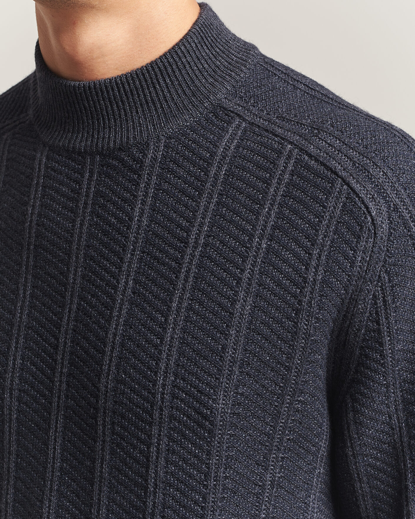 Heren | Truien | BOSS ORANGE | Katoolo Wool/Cotton Knitted Turtleneck Dark Blue