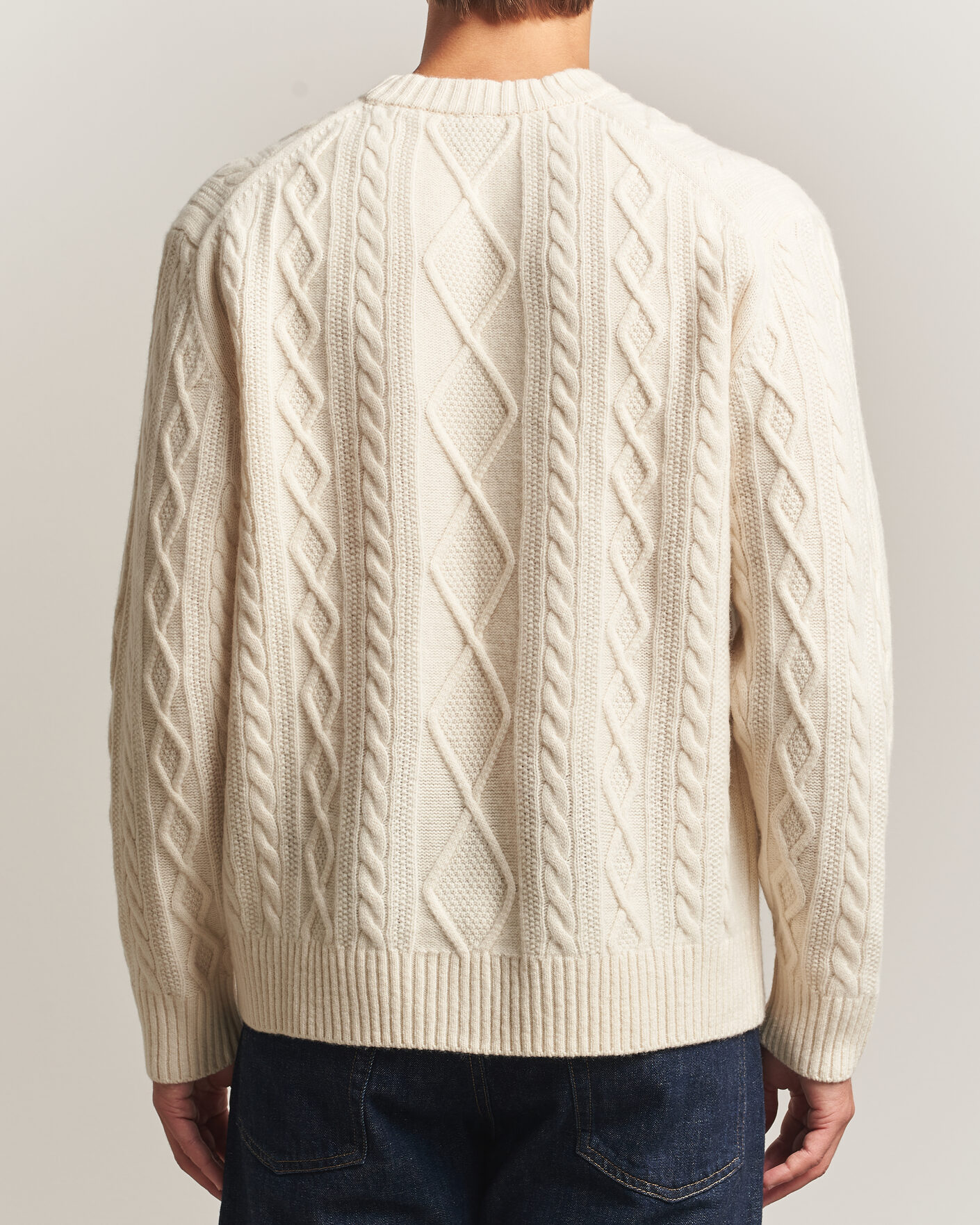 Heren | Truien | BOSS ORANGE | Atreccio Wool Structured Knitted Sweater Open White