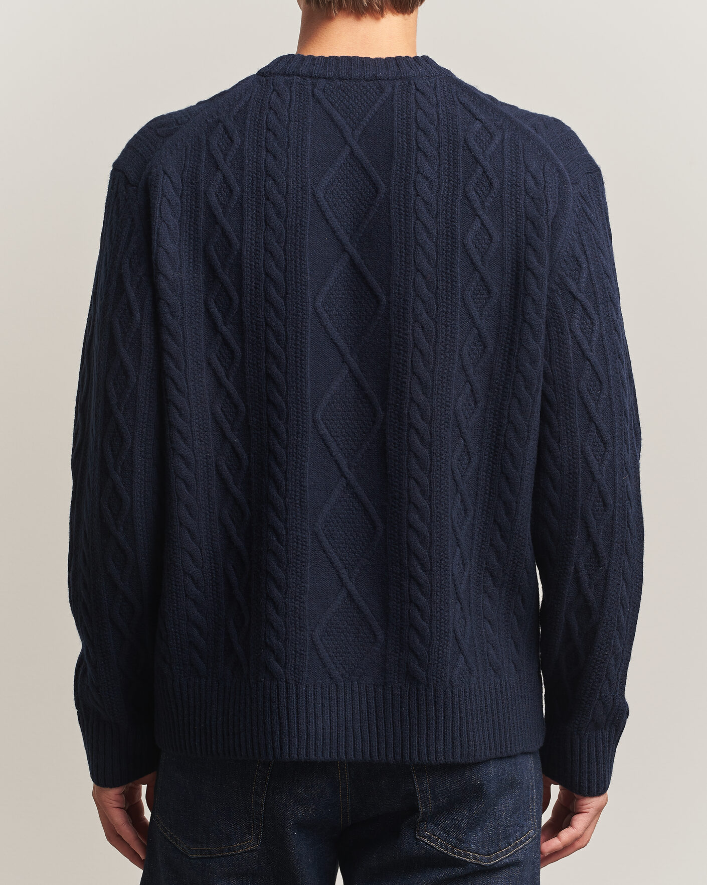 Heren | Truien | BOSS ORANGE | Atreccio Wool Structured Knitted Sweater Dark Blue