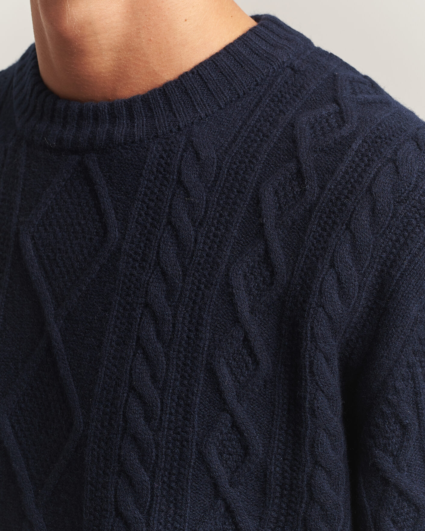 Heren | Truien | BOSS ORANGE | Atreccio Wool Structured Knitted Sweater Dark Blue