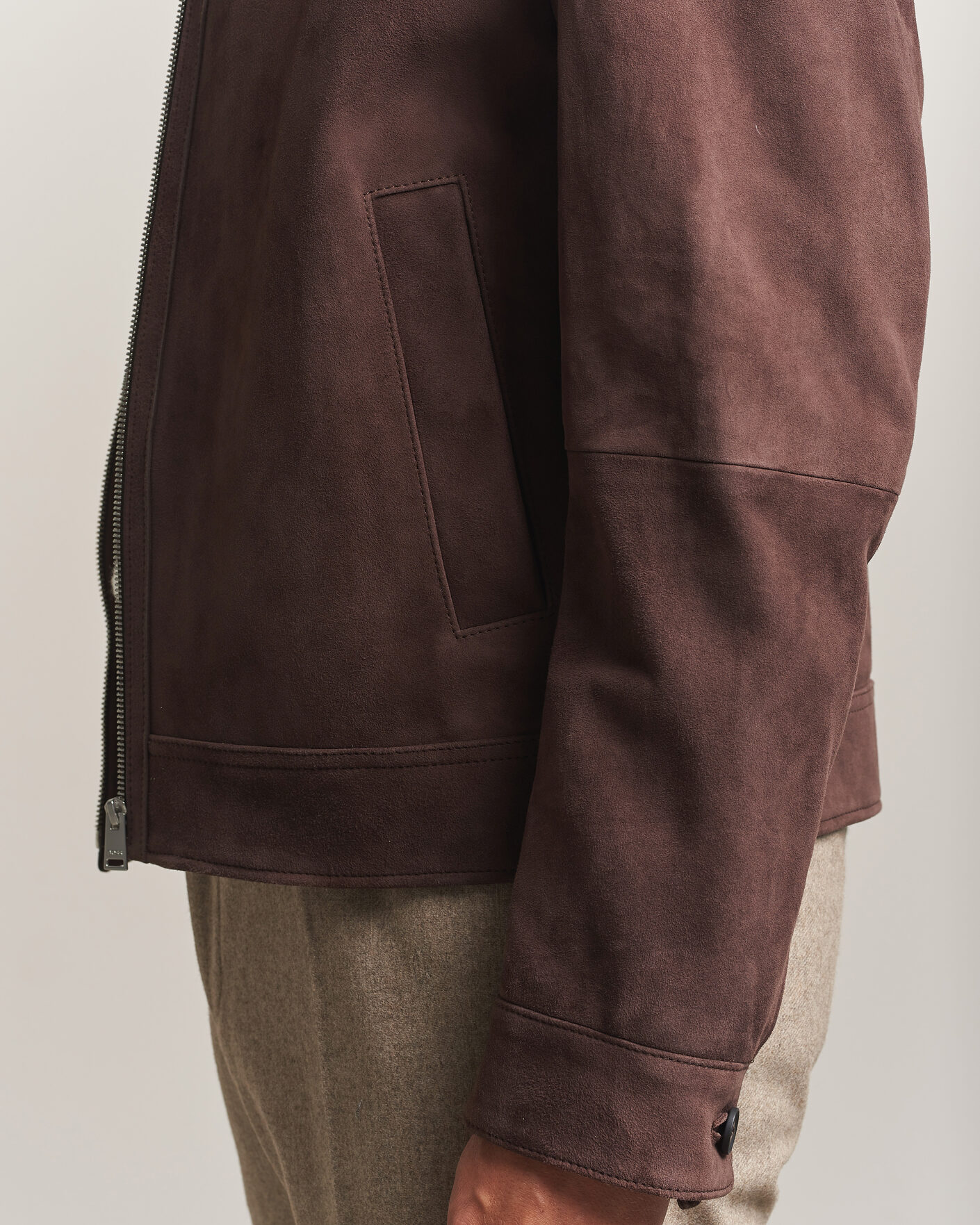 Heren | Jassen | BOSS BLACK | Malbano Suede Jacket Dark Brown