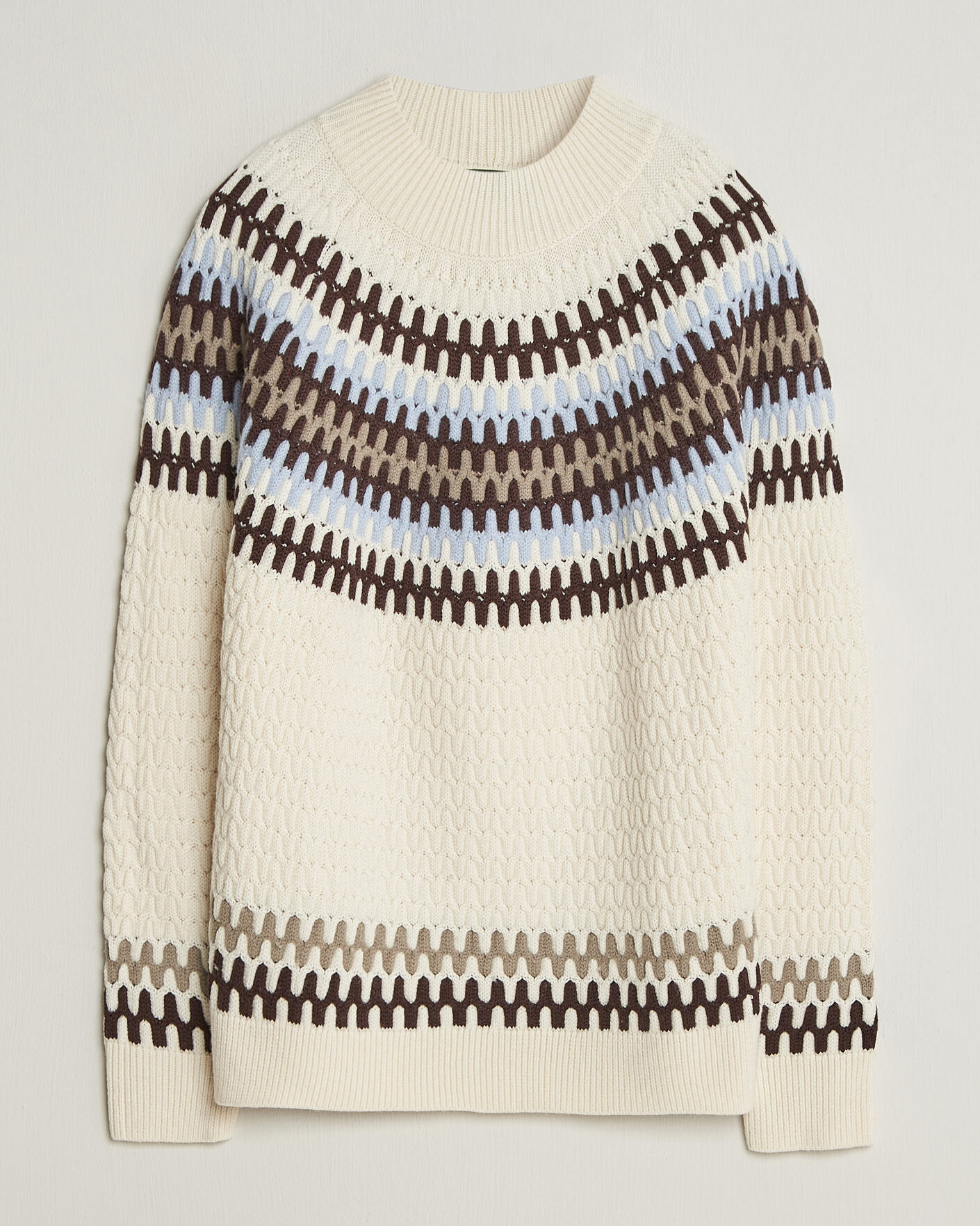 Heren | Truien | BOSS BLACK | Fiotto Wool Fairisle Sweater Open White