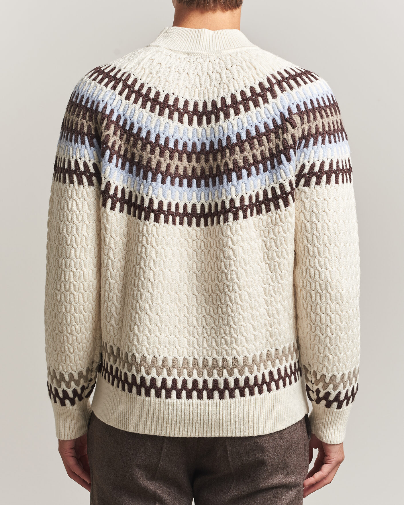 Heren | Truien | BOSS BLACK | Fiotto Wool Fairisle Sweater Open White