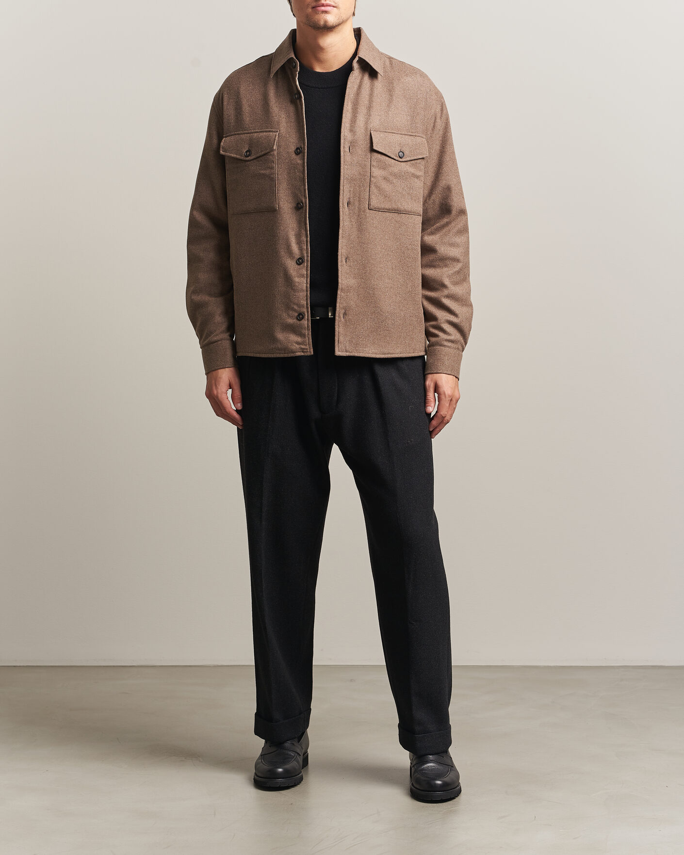 Heren | Overhemden | BOSS BLACK | Colin Brushed Pocket Overshirt Open Brown