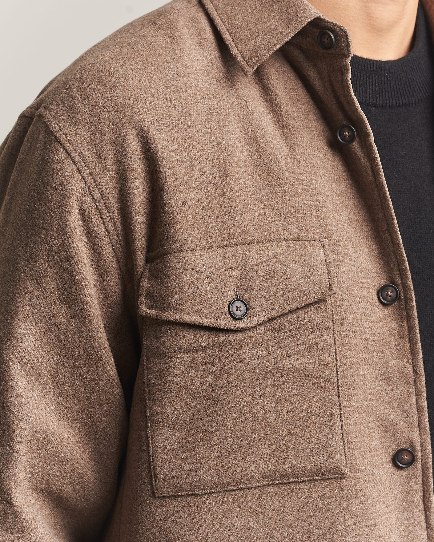 Heren | Overhemden | BOSS BLACK | Colin Brushed Pocket Overshirt Open Brown