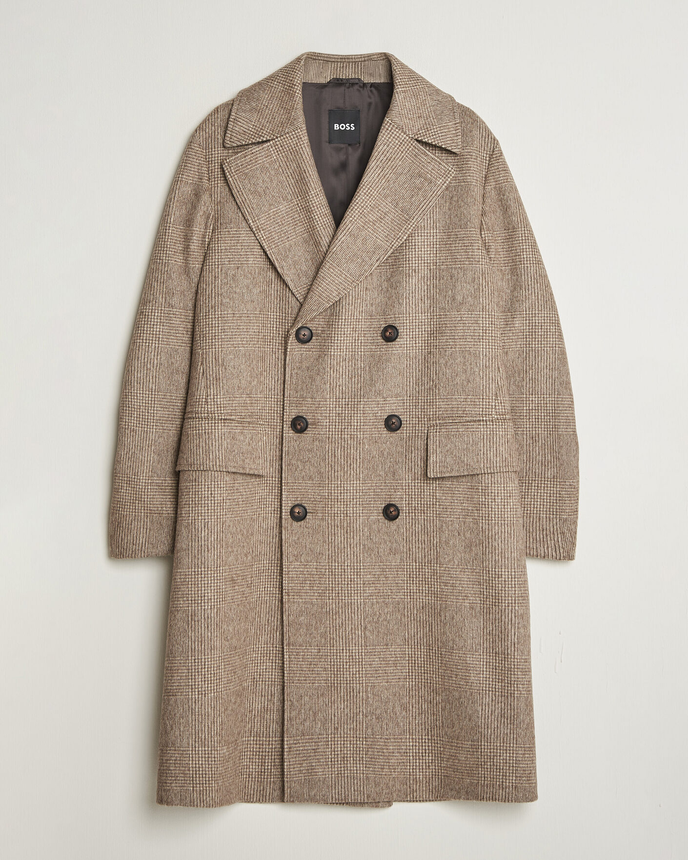 Heren | Jassen | BOSS BLACK | Jared Wool Double Breasted Coat Open Brown