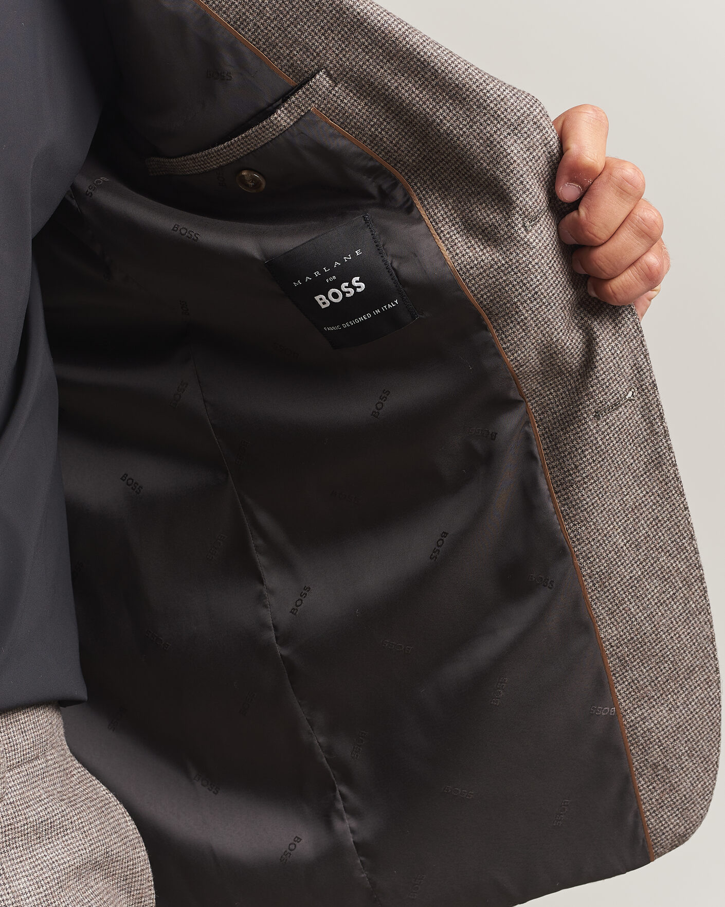 Heren | Pakken | BOSS BLACK | Huge Wool Pepita Suit Dark Brown