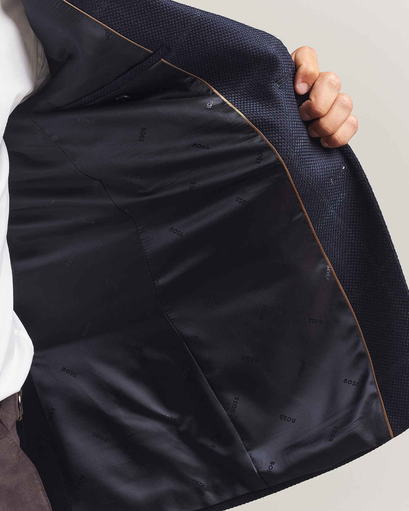 Heren | Blazers | BOSS BLACK | Hutson Checked Wool Blazer Dark Blue
