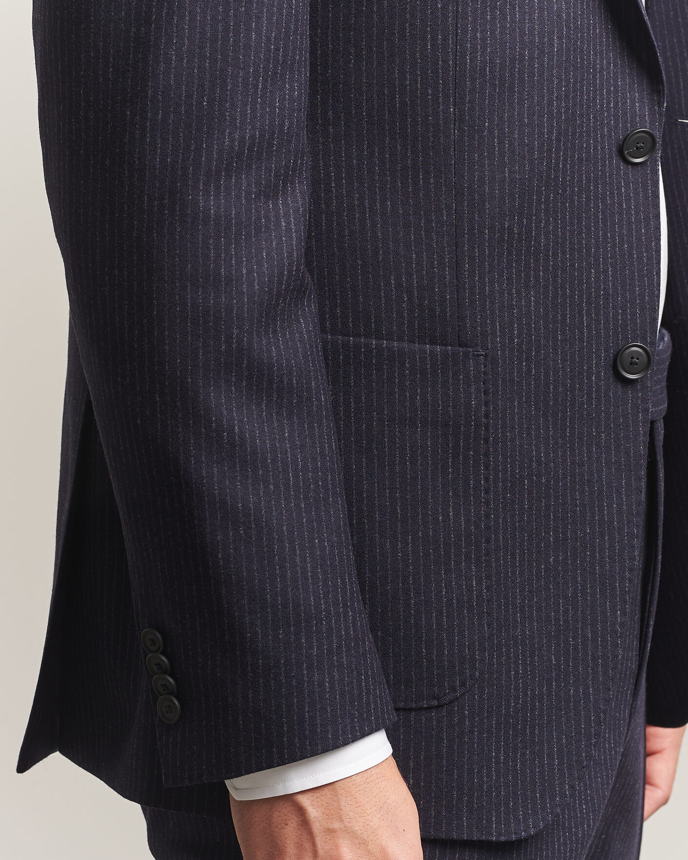 Heren | Pakken | BOSS BLACK | Huge Wool Pinstriped Suit Dark Blue
