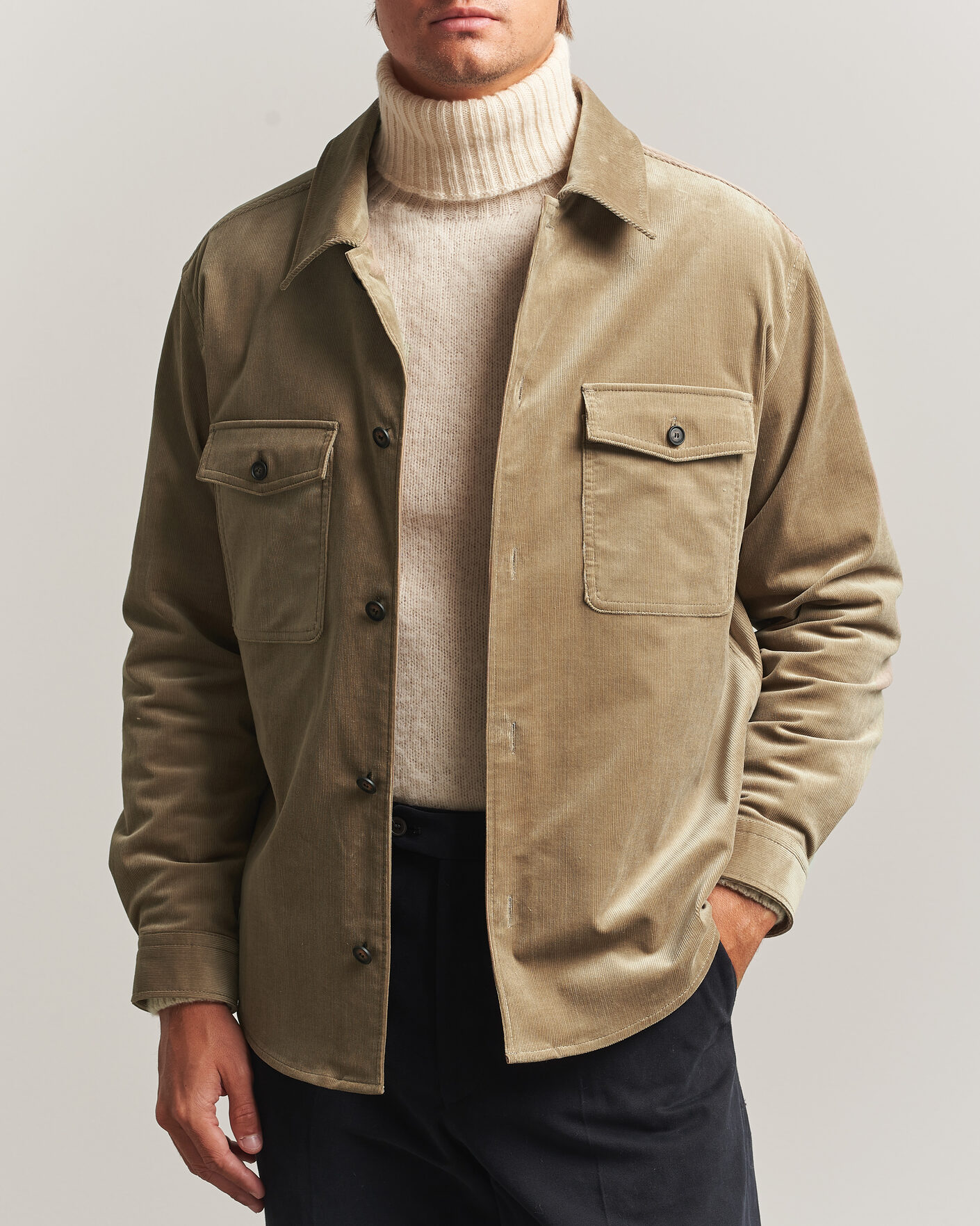 Heren | Overhemden | BOSS BLACK | Carper Corduroy Overshirt Open Brown