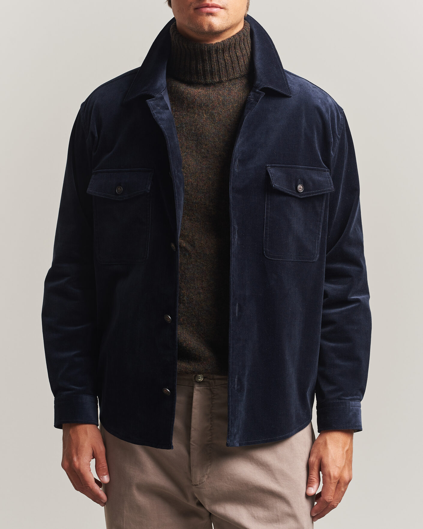 Heren | Overhemden | BOSS BLACK | Carper Corduroy Overshirt Dark Blue