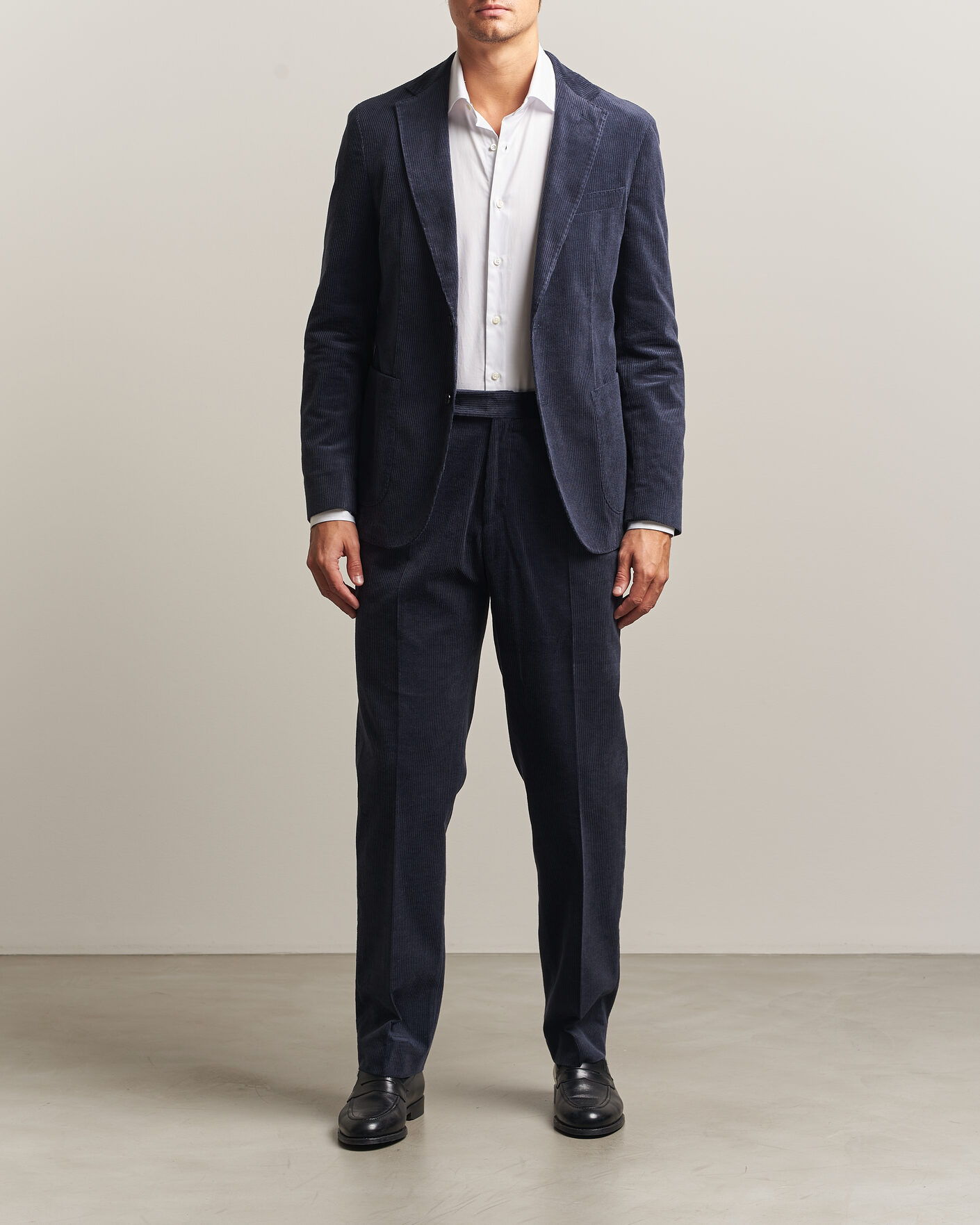 Heren | Blazers | BOSS BLACK | Hanry Corduroy Suit Blazer Open Blue