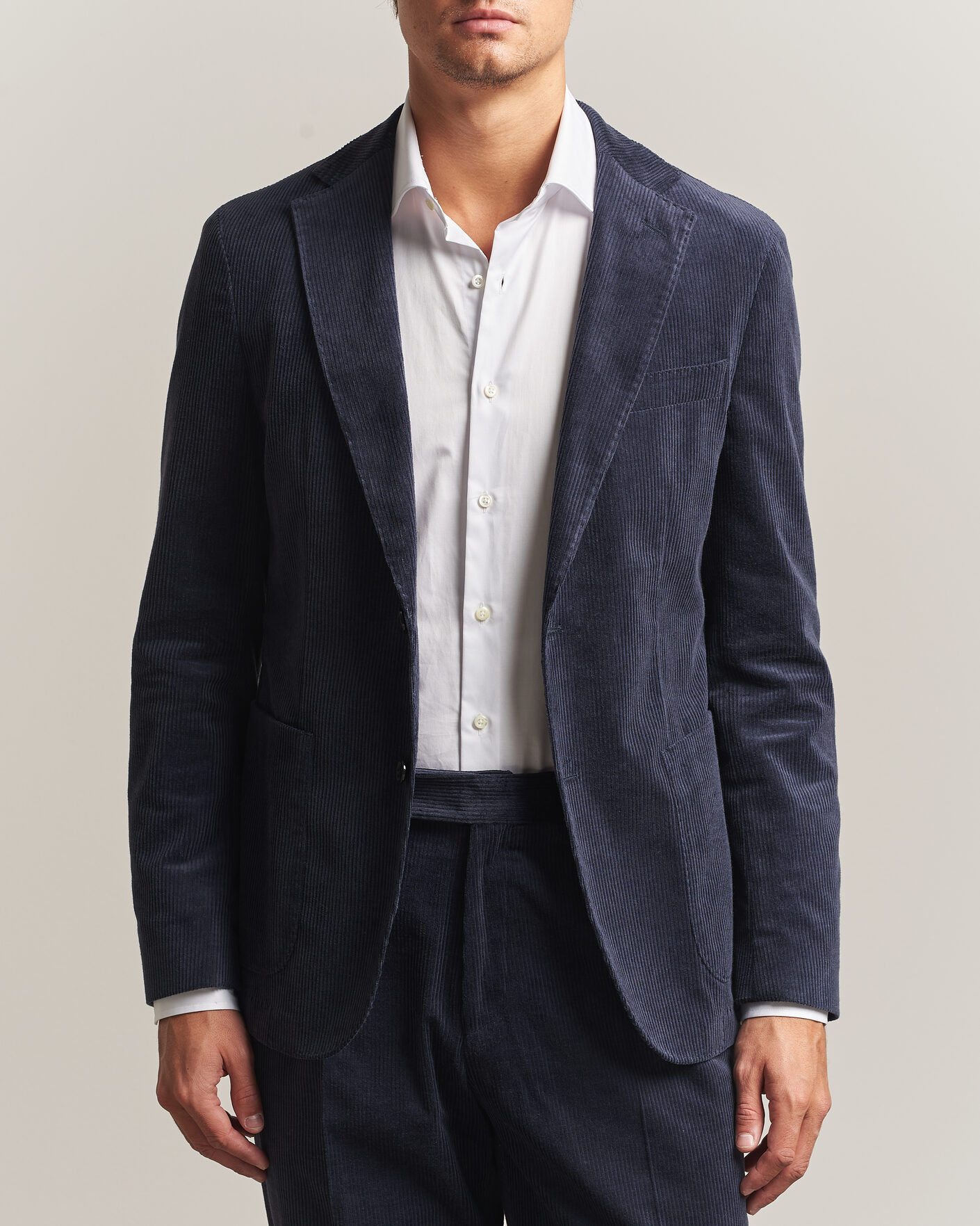 Heren | Blazers | BOSS BLACK | Hanry Corduroy Suit Blazer Open Blue
