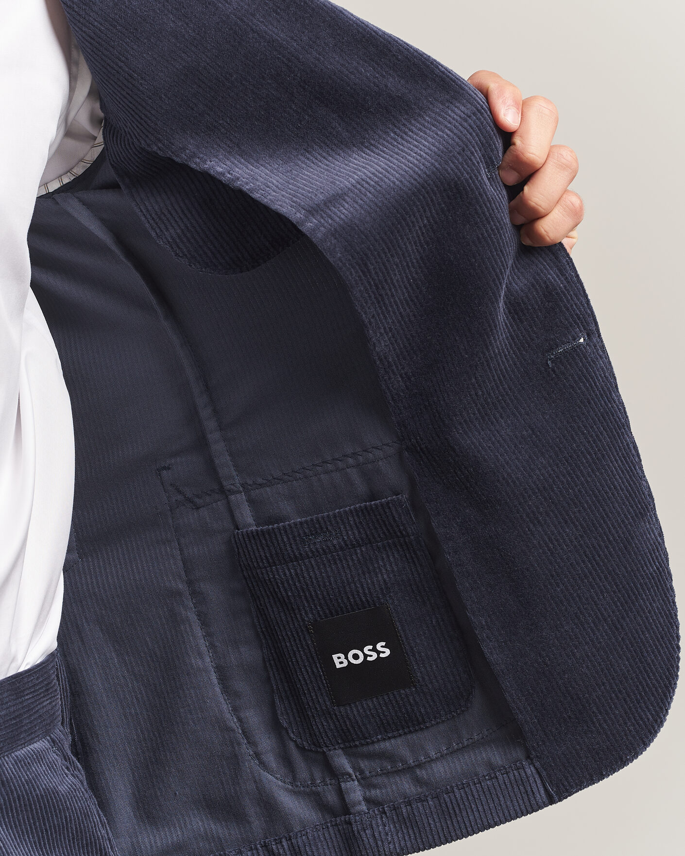 Heren | Blazers | BOSS BLACK | Hanry Corduroy Suit Blazer Open Blue