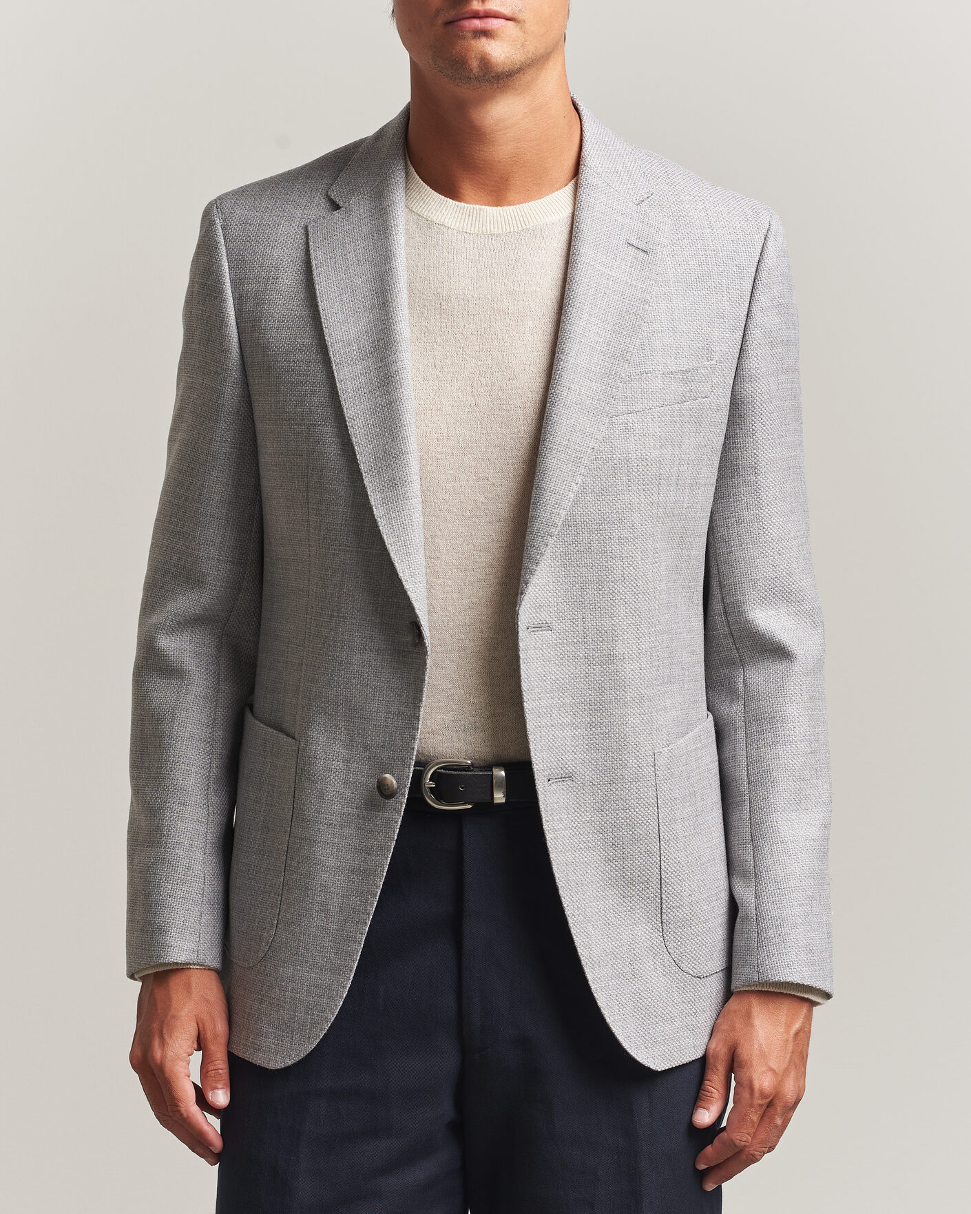 Heren | Blazers | BOSS BLACK | Hutson Wool Patch Pocket Blazer Light Grey