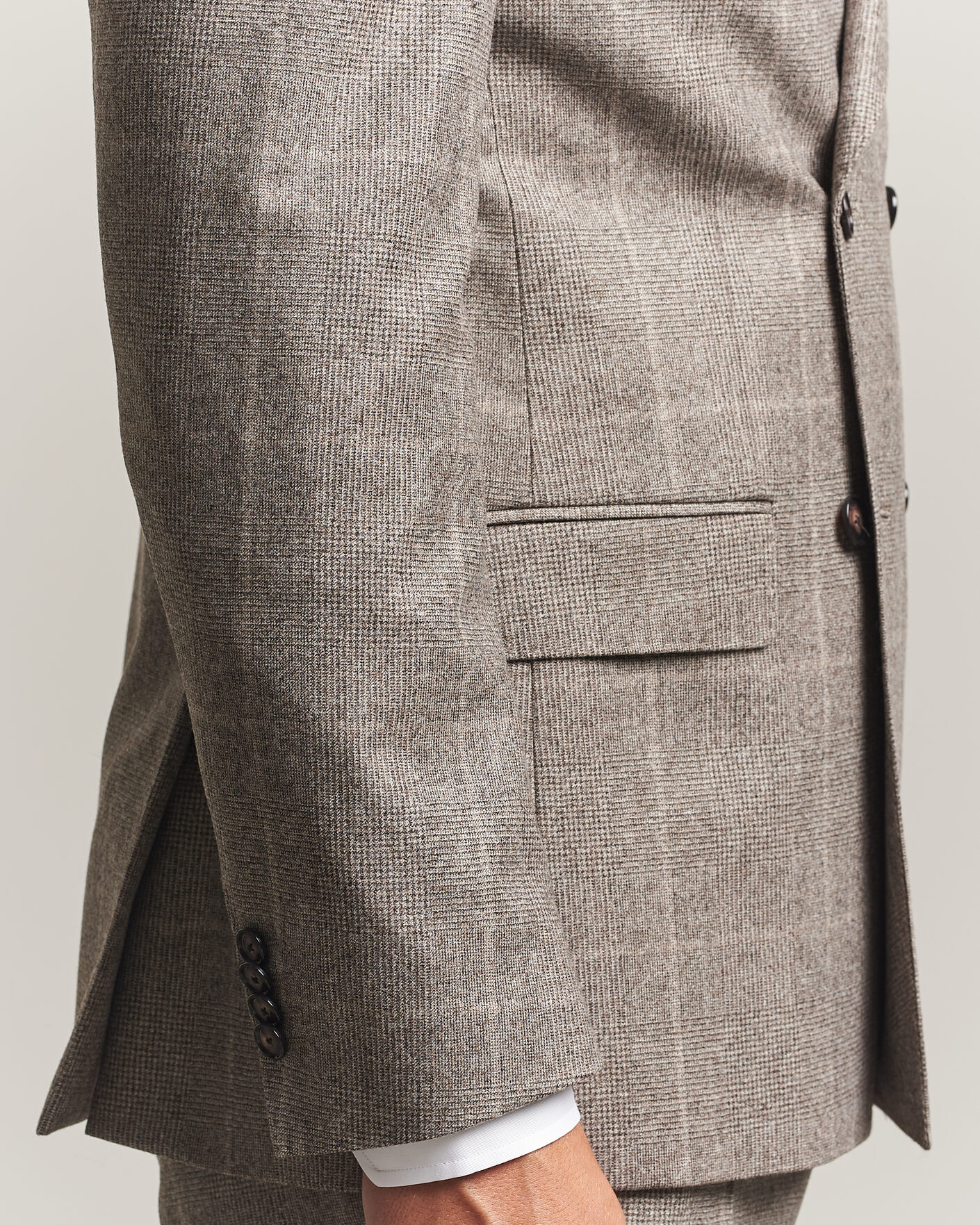 Heren | Pakken | BOSS BLACK | Huge Wool Checked Double Breasted Suit Open Brown