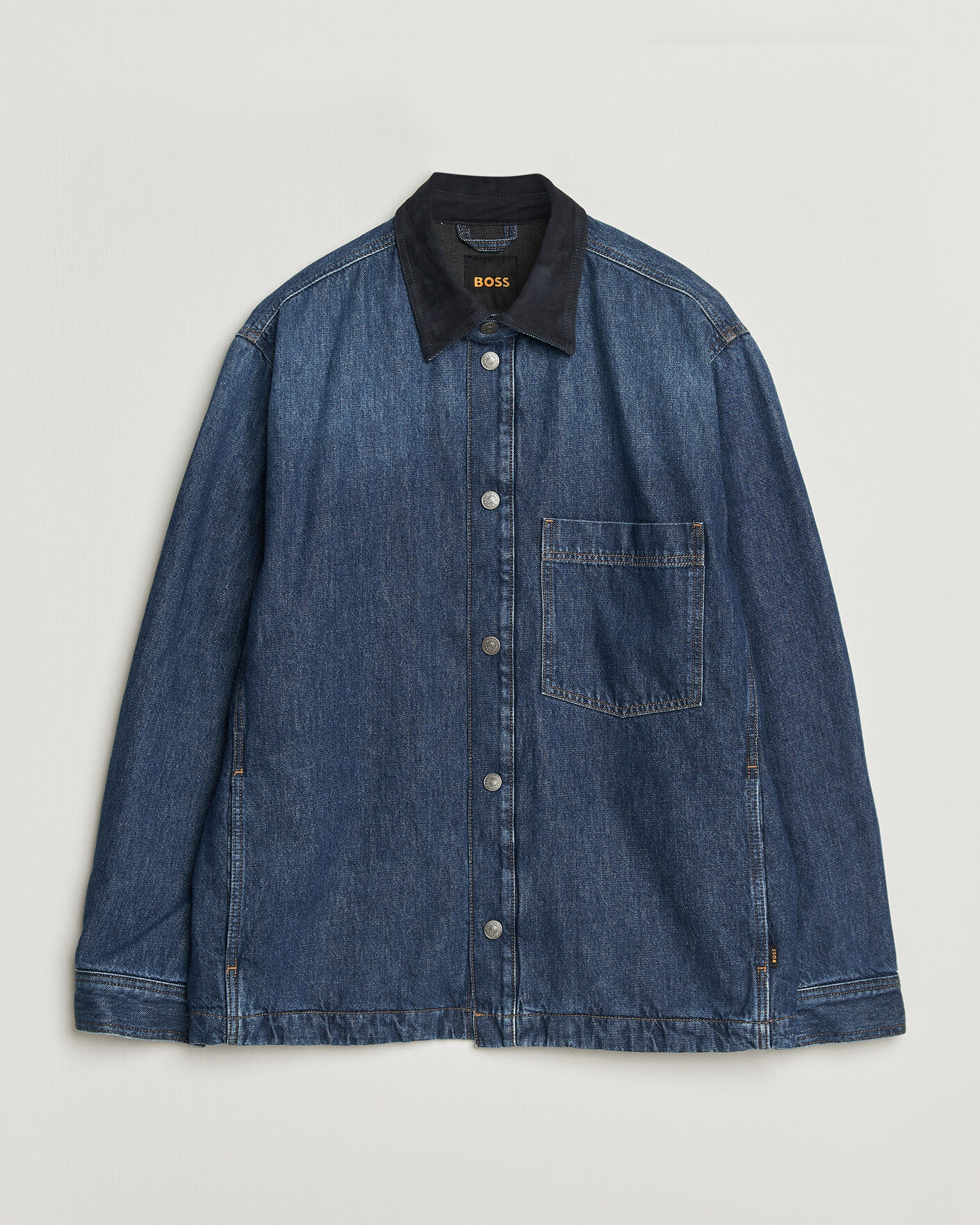 Heren | Overhemden | BOSS ORANGE | Laredo Denim Overshirt Navy