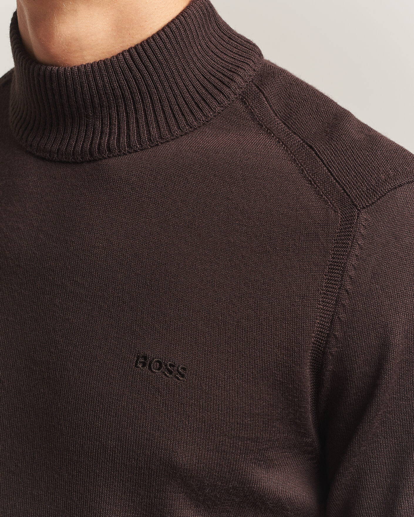 Heren | Truien | BOSS ORANGE | Avac Knitted Turtleneck Dark Brown