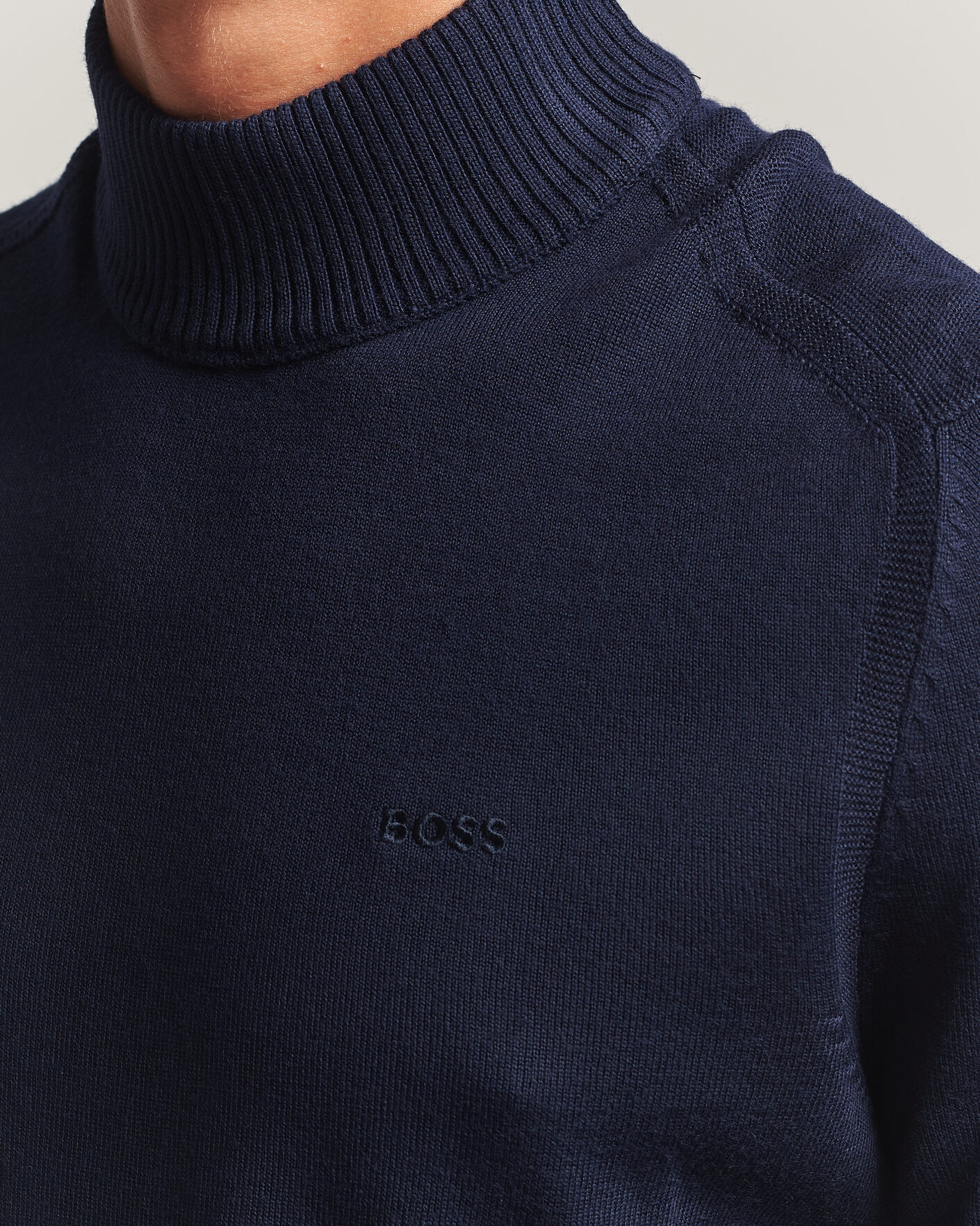 Heren | Truien | BOSS ORANGE | Avac Knitted Turtleneck Dark Blue