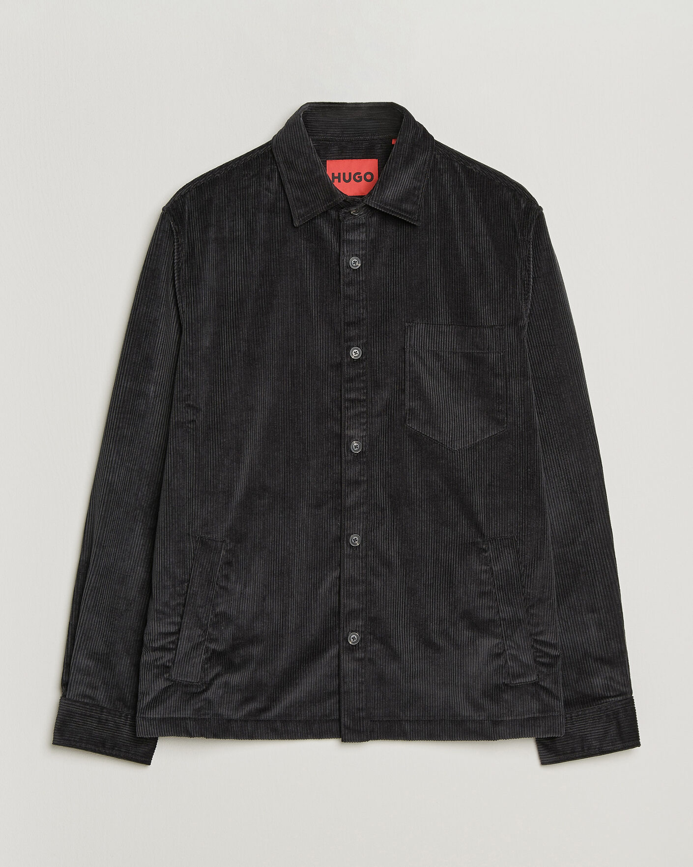 Heren | Overhemden | HUGO | Ecord Corduroy Overshirt Black