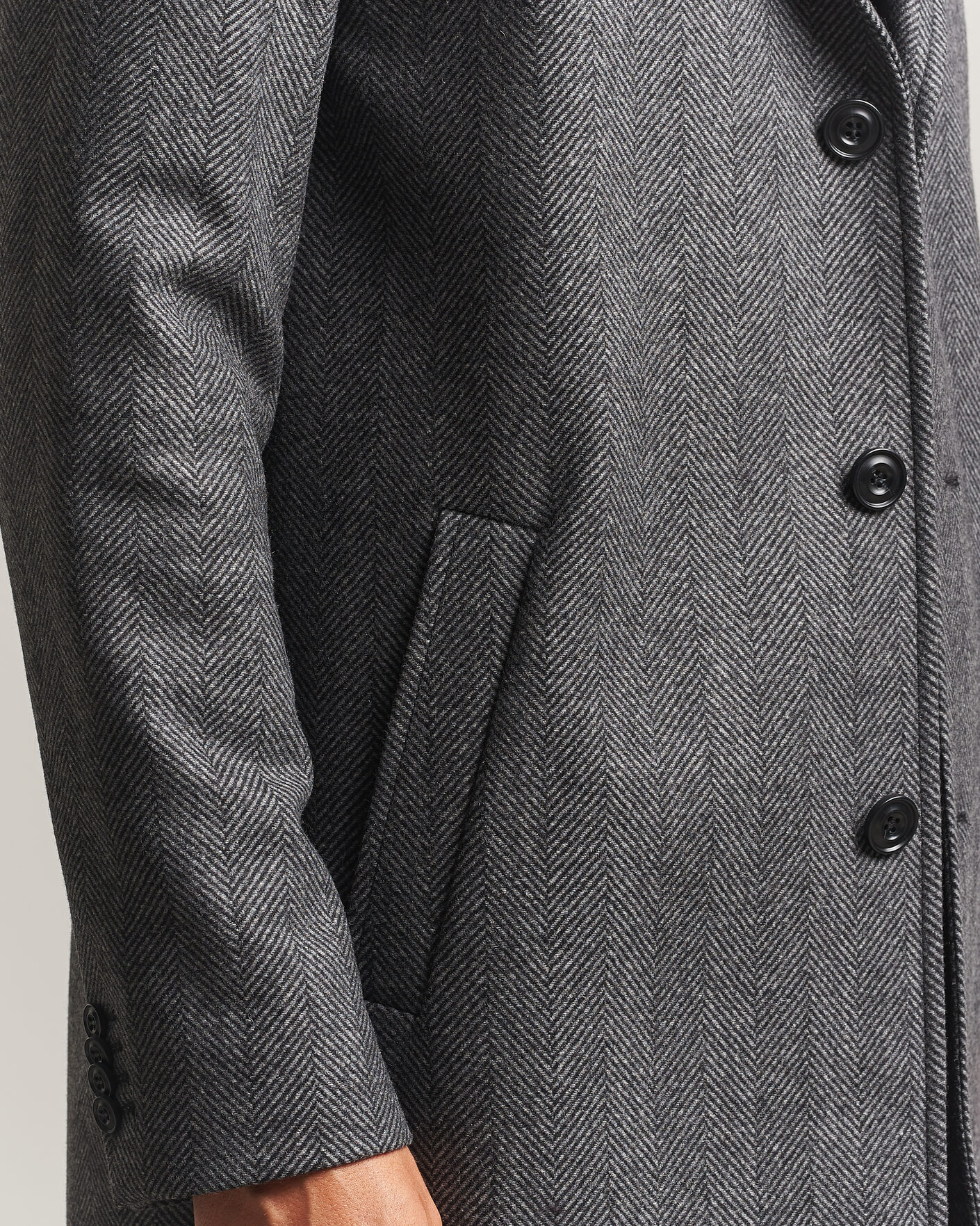 Heren | Jassen | HUGO | Malte Herringbone Coat Dark Grey