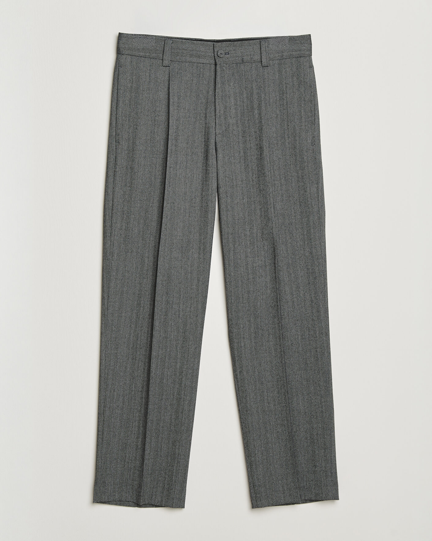 Heren | Broeken | HUGO | Flips Herringbone Suit Trousers Dark Grey