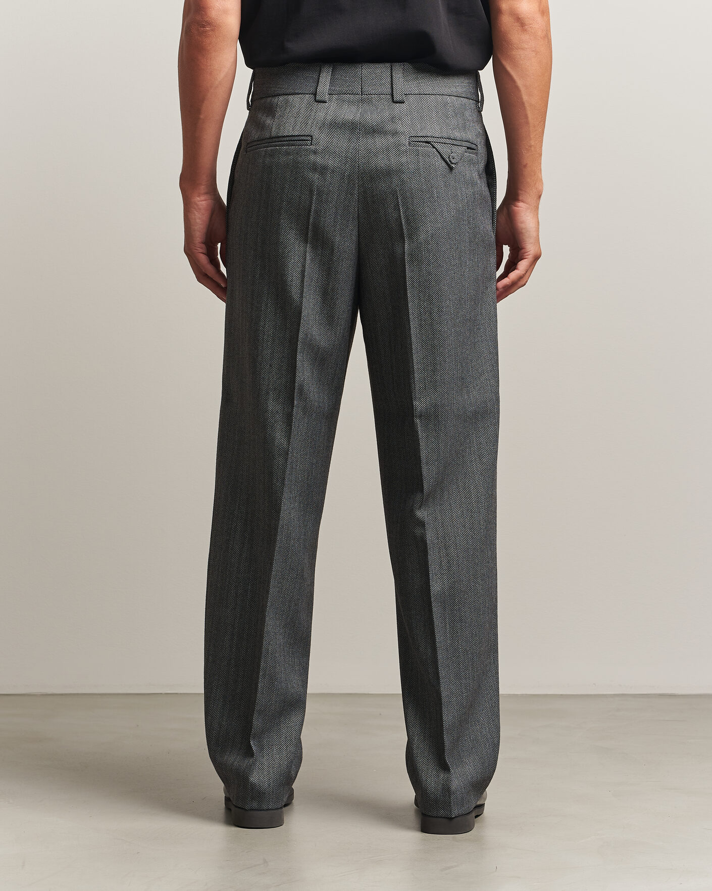 Heren | Broeken | HUGO | Flips Herringbone Suit Trousers Dark Grey