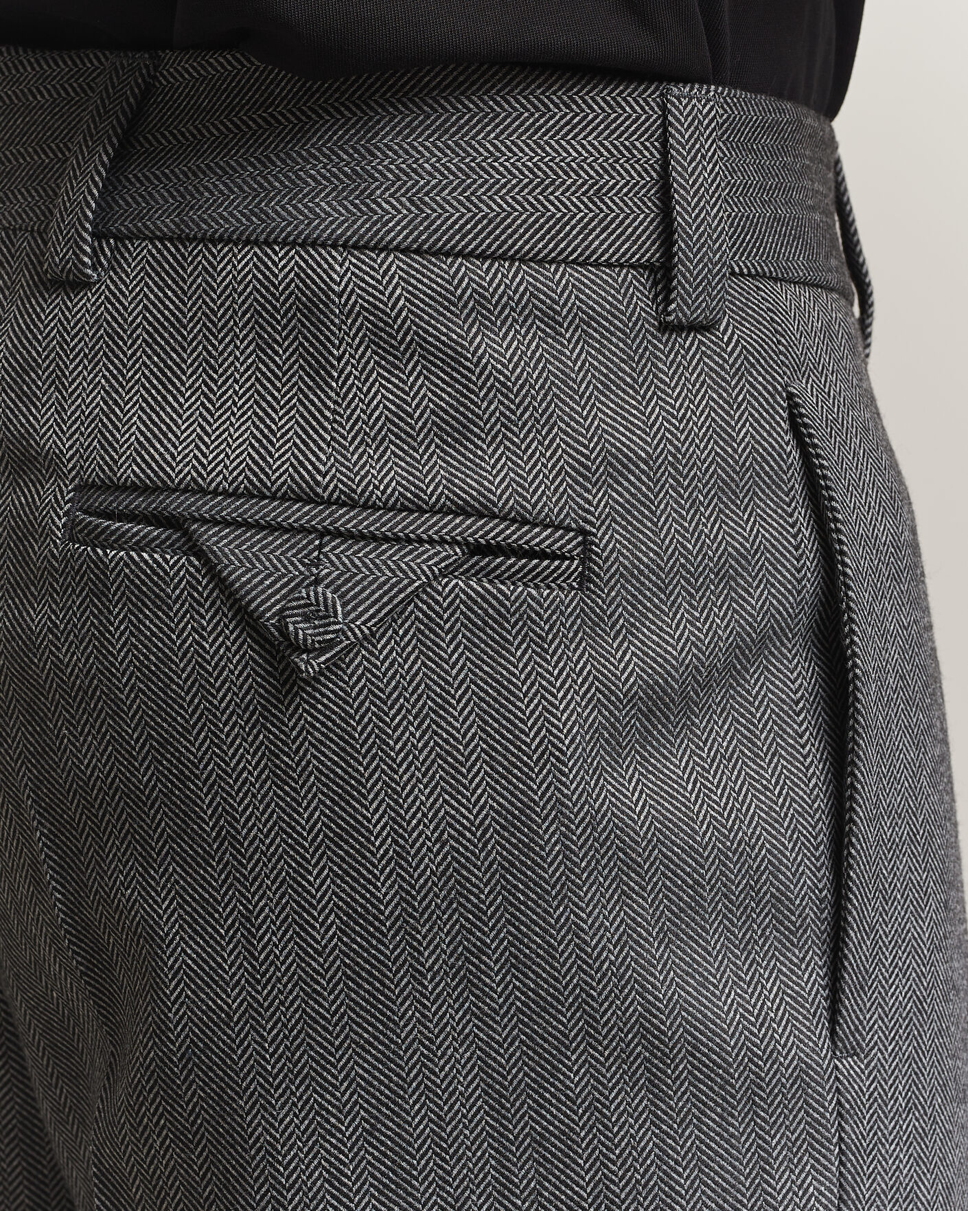 Heren | Broeken | HUGO | Flips Herringbone Suit Trousers Dark Grey