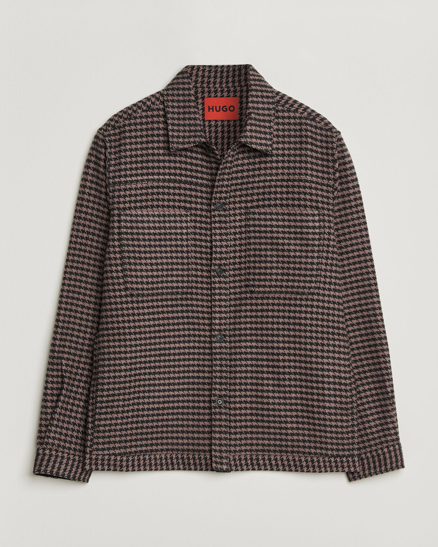 Heren | Overhemden | HUGO | Eniri Houndstooth Overshirt Copper Brown