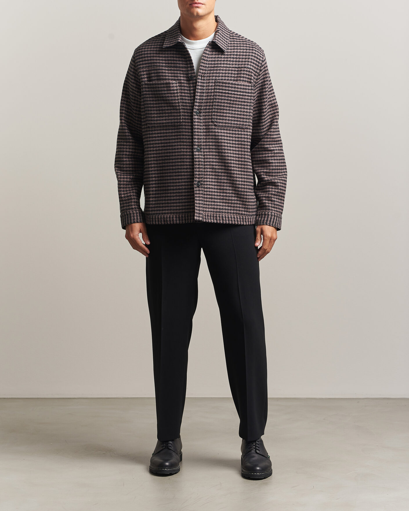 Heren | Overhemden | HUGO | Eniri Houndstooth Overshirt Copper Brown