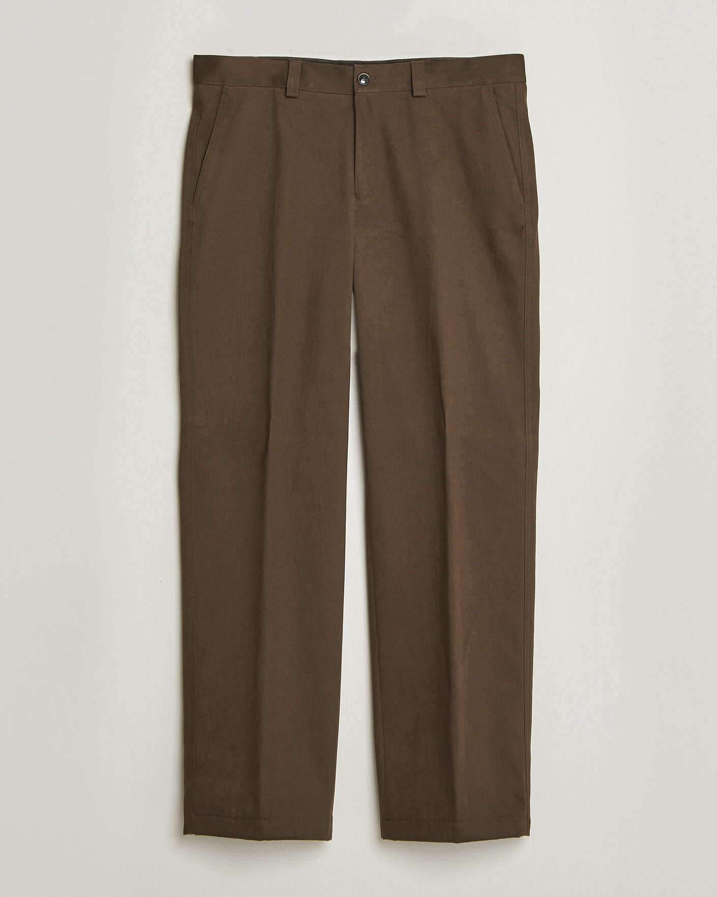 Heren | Broeken | BOSS CAMEL | Pave Brushed Cotton Pleated Trousers Open Green