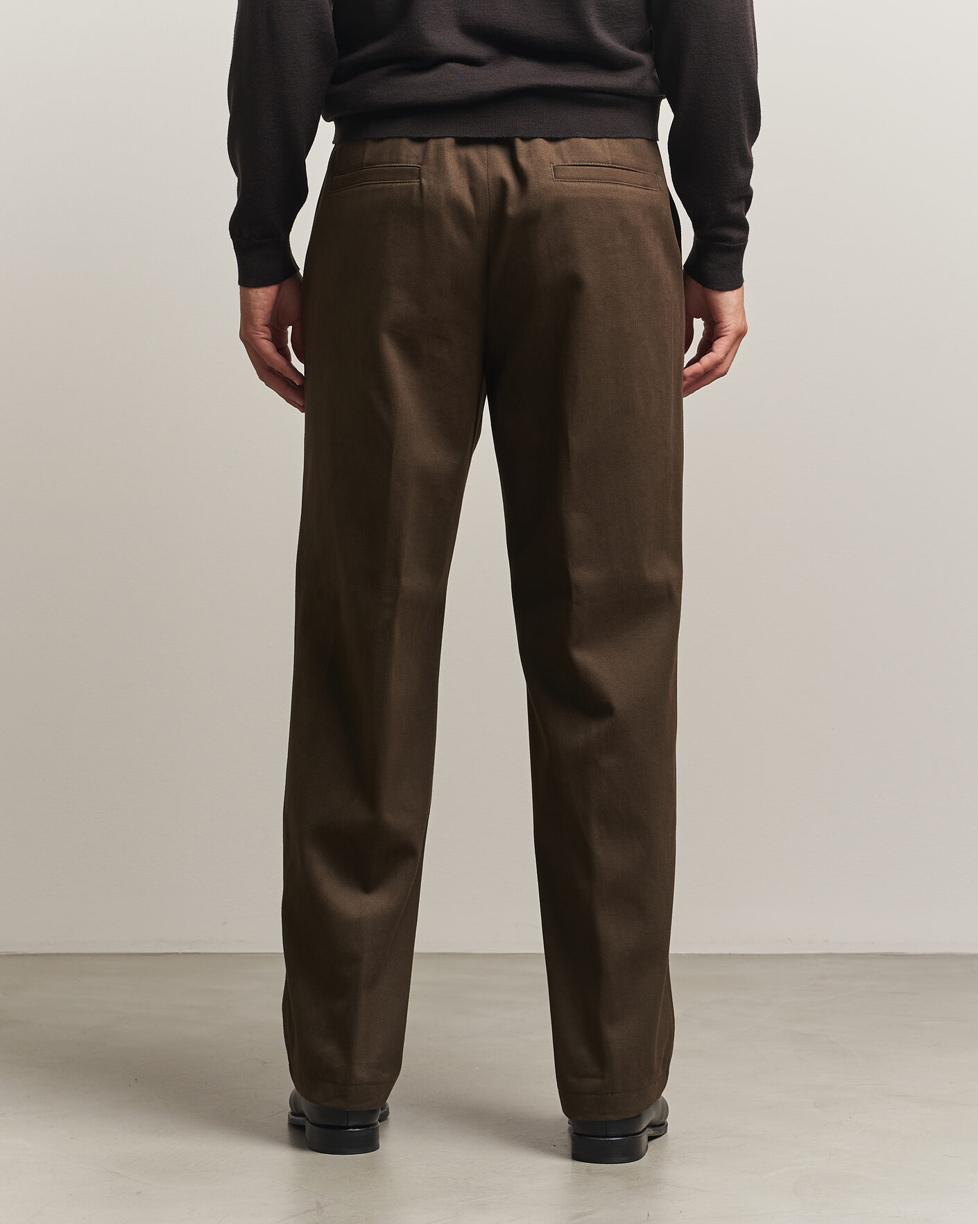 Heren | Broeken | BOSS CAMEL | Pave Brushed Cotton Pleated Trousers Open Green