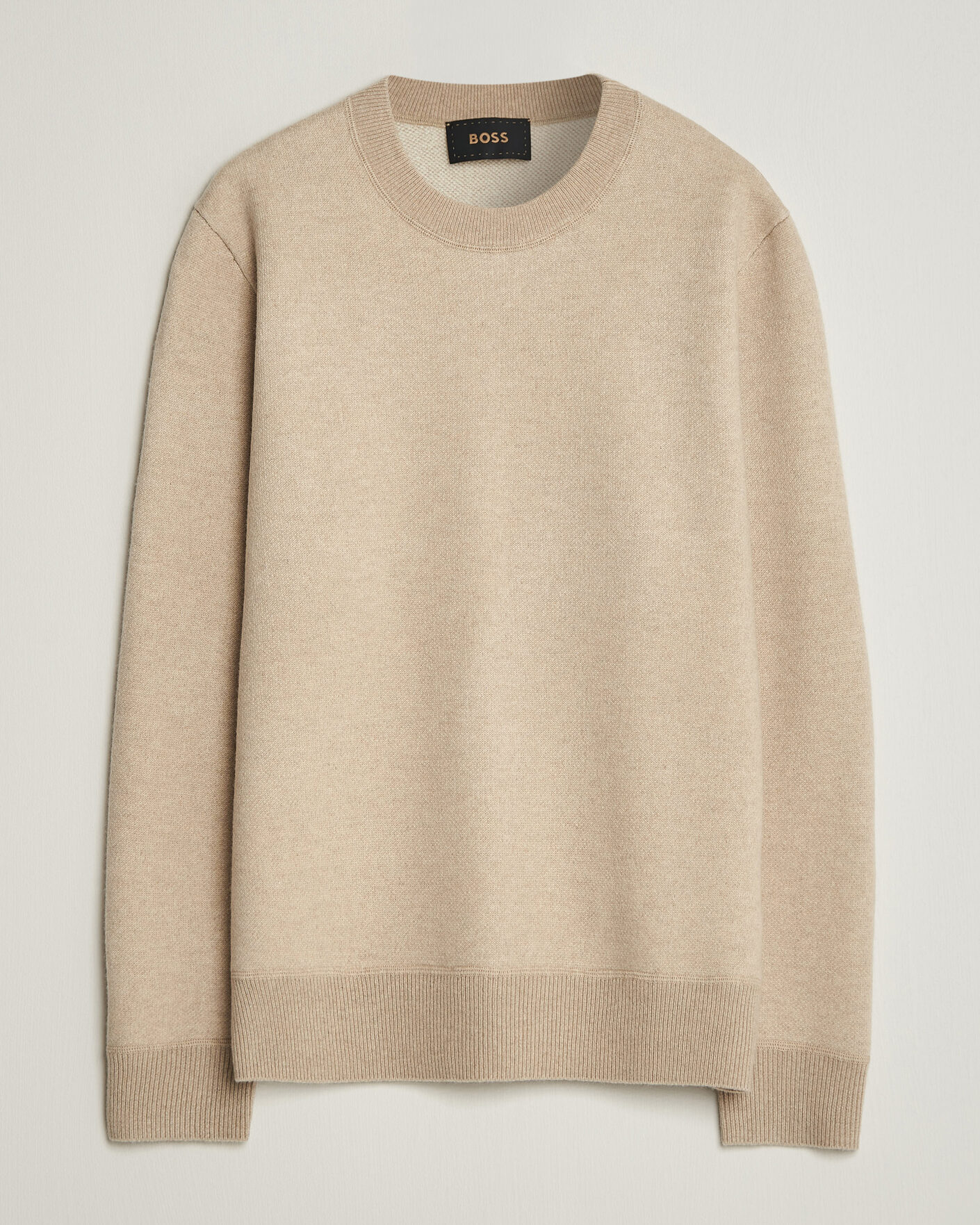 Heren | Truien | BOSS CAMEL | Farrison Wool Knitted Sweater Light Beige