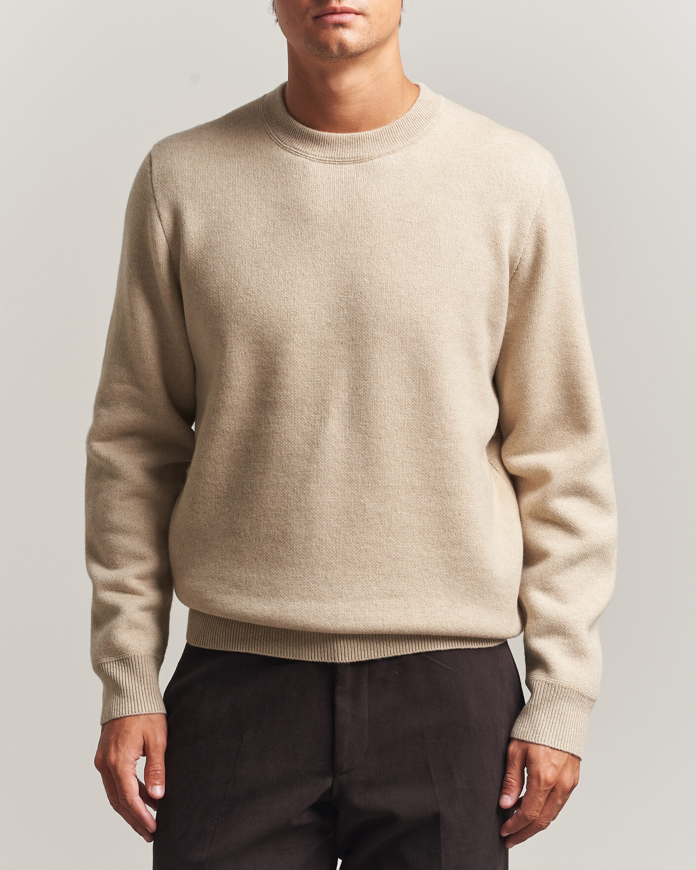 Heren | Truien | BOSS CAMEL | Farrison Wool Knitted Sweater Light Beige