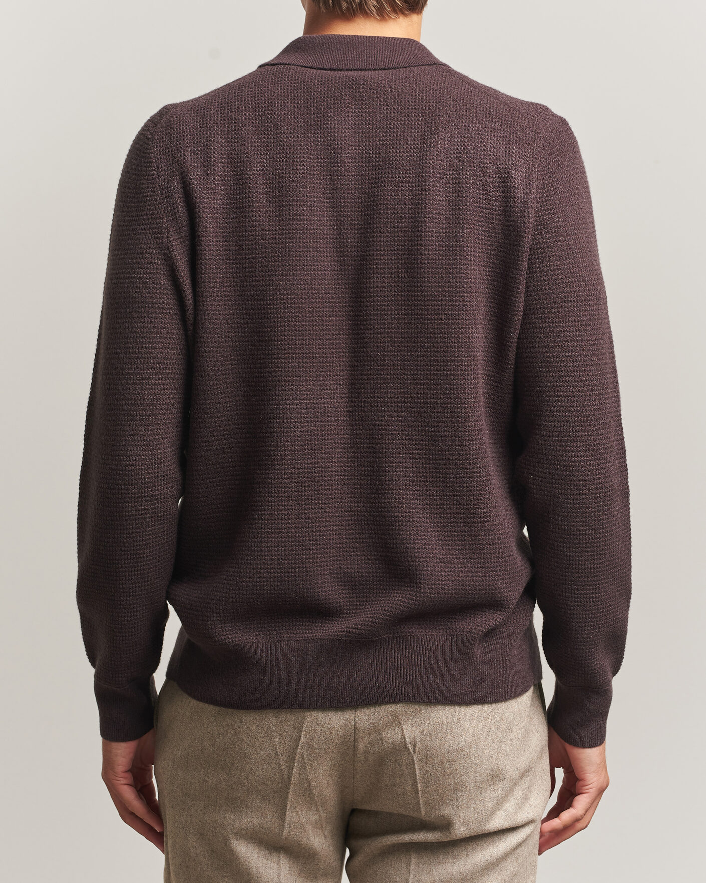 Heren | Truien | BOSS CAMEL | Filo Wool Knitted Polo Open Brown