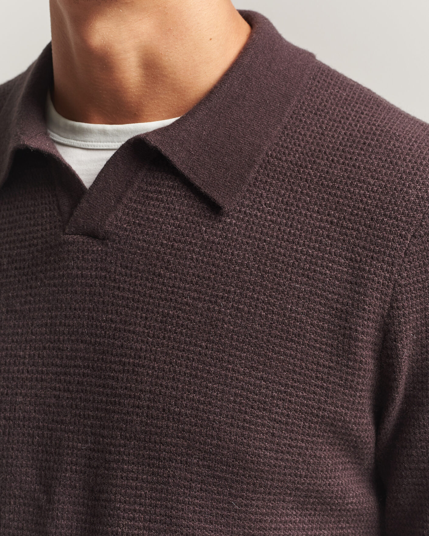 Heren | Truien | BOSS CAMEL | Filo Wool Knitted Polo Open Brown