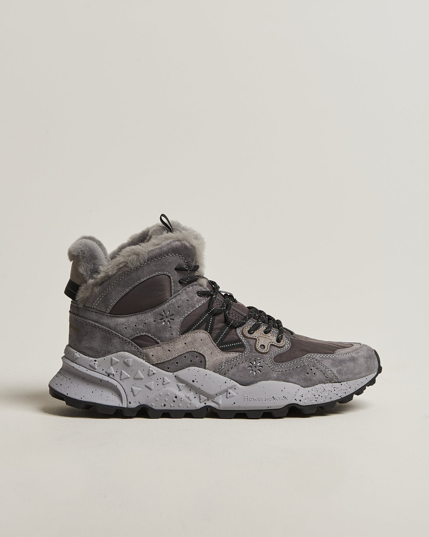 Heren | Sneakers | Flower Mountain | Yamano 3 Mid Suede/Sherling Sneaker Grey
