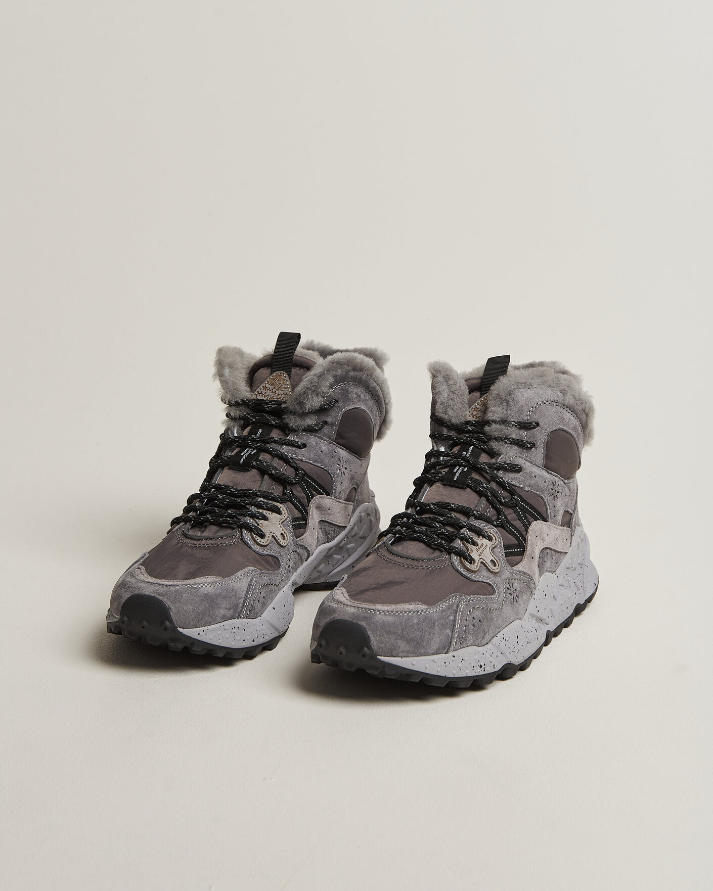 Heren | Sneakers | Flower Mountain | Yamano 3 Mid Suede/Sherling Sneaker Grey