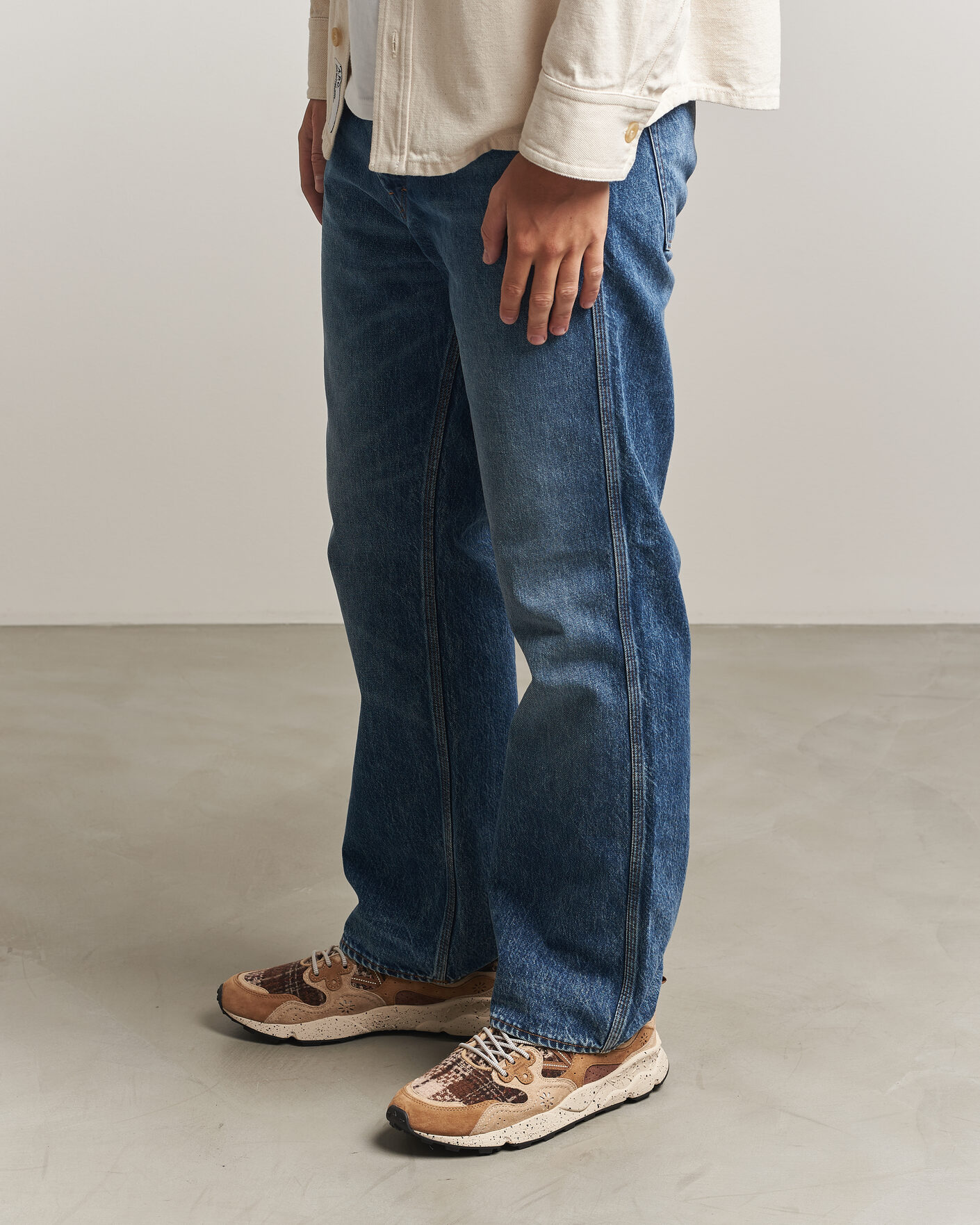 Heren | Sneakers | Flower Mountain | Yamano 3 Suede/Wool Check Sneaker Brown