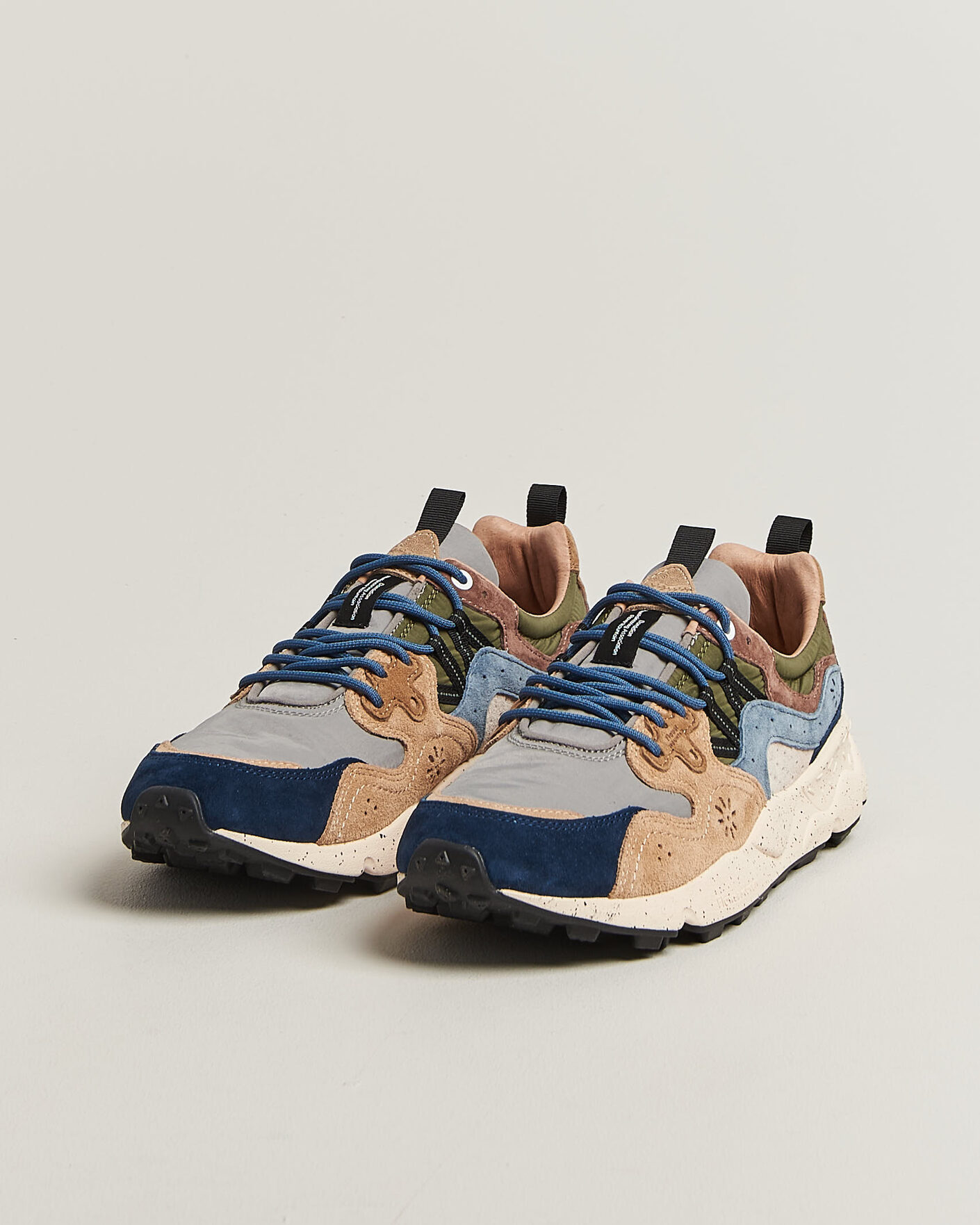 Heren | Sneakers | Flower Mountain | Yamano 3 Suede/Nylon Sneaker Navy/Light Brown