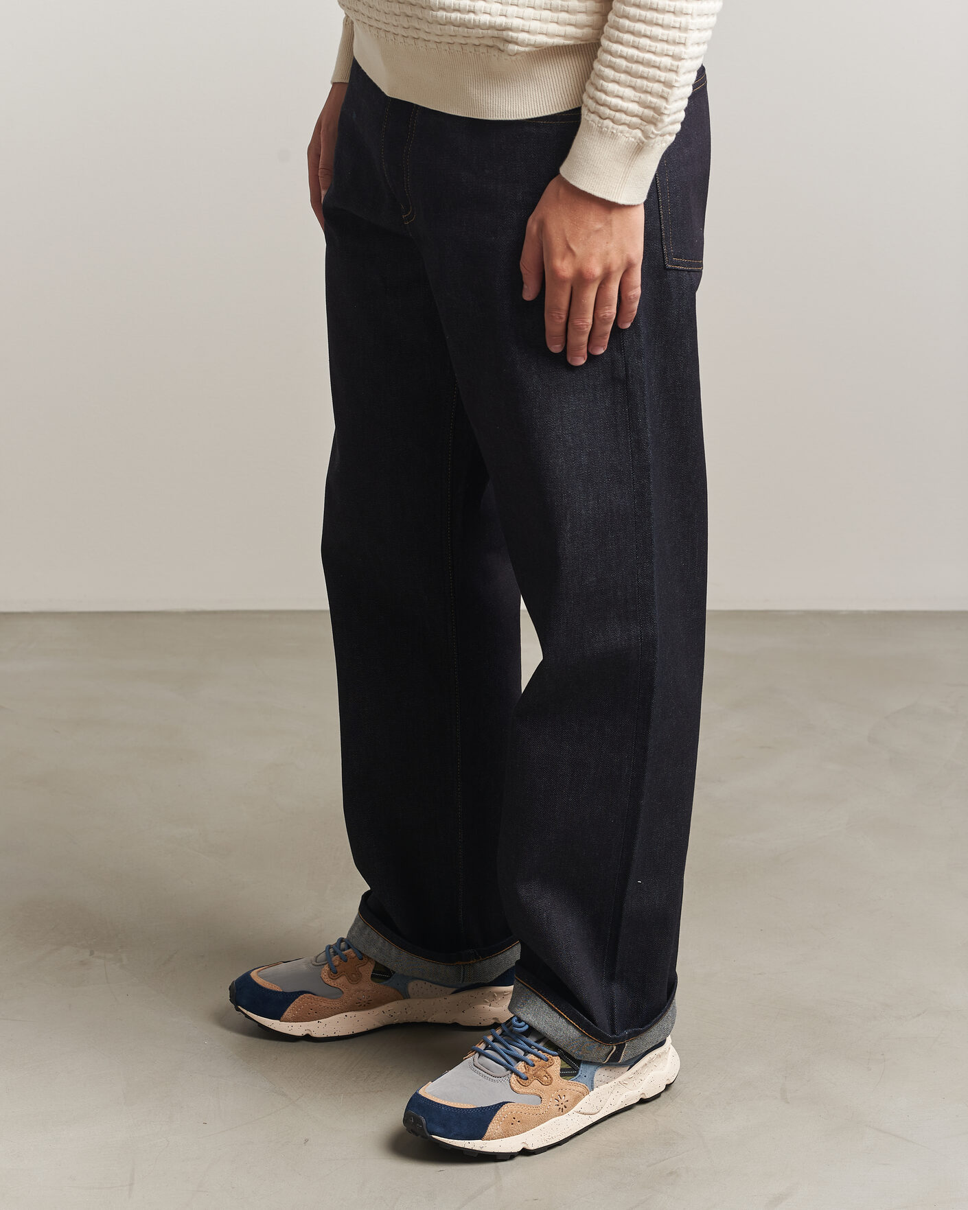 Heren | Sneakers | Flower Mountain | Yamano 3 Suede/Nylon Sneaker Navy/Light Brown