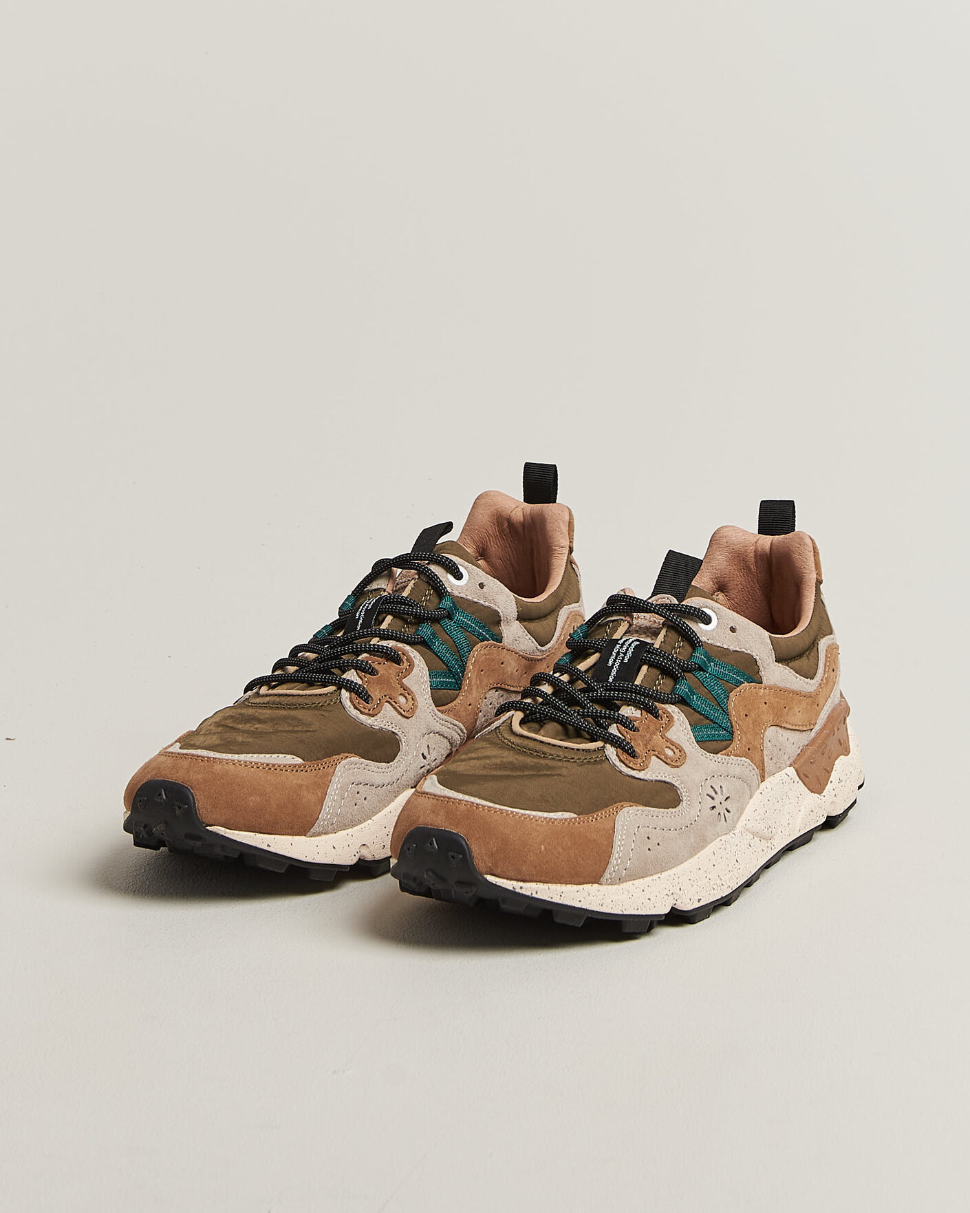 Heren | Sneakers | Flower Mountain | Yamano 3 Suede/Nylon Sneaker Cream/Brown