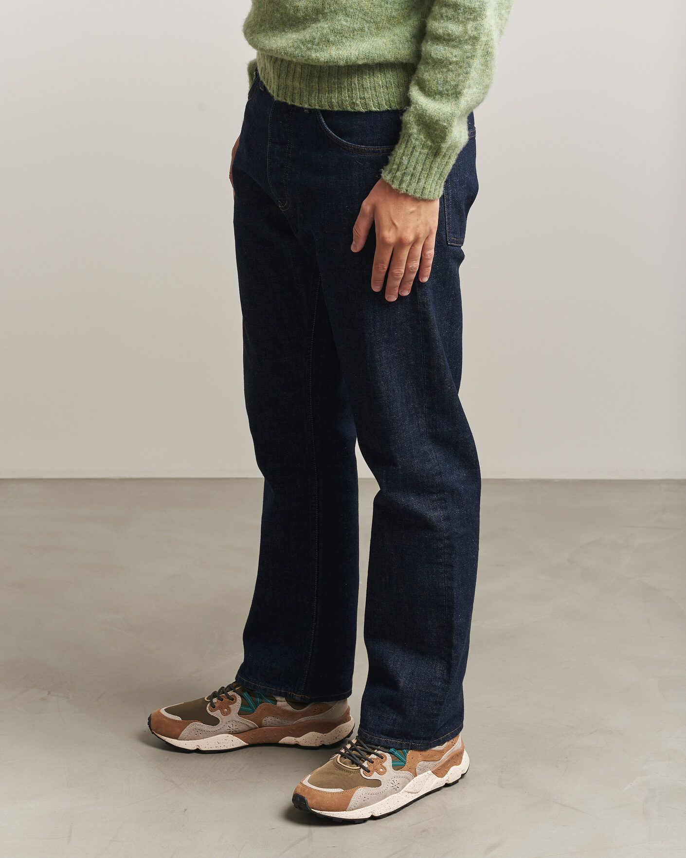 Heren | Sneakers | Flower Mountain | Yamano 3 Suede/Nylon Sneaker Cream/Brown