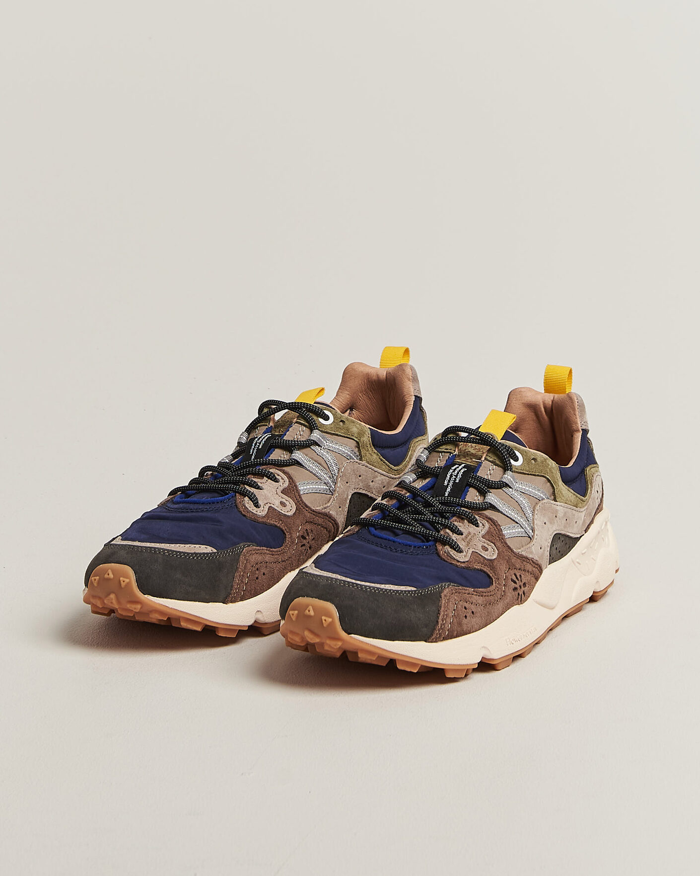 Heren | Sneakers | Flower Mountain | Yamano 3 Suede/Nylon Sneaker Dark Grey/Brown