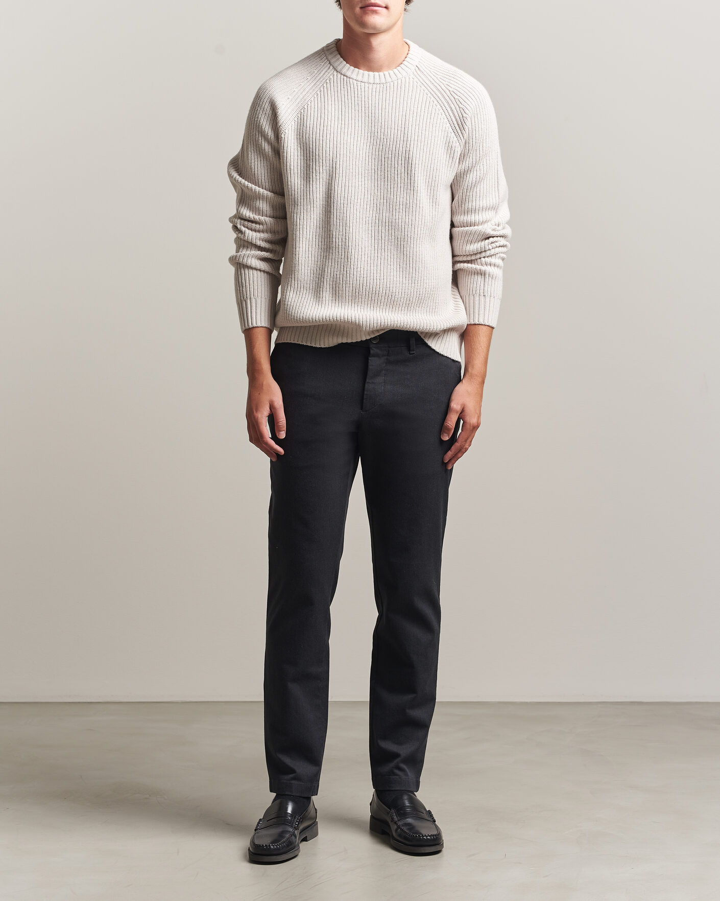 Heren | Broeken | J.Lindeberg | Chase Stretch Flannel Trousers Dark Grey