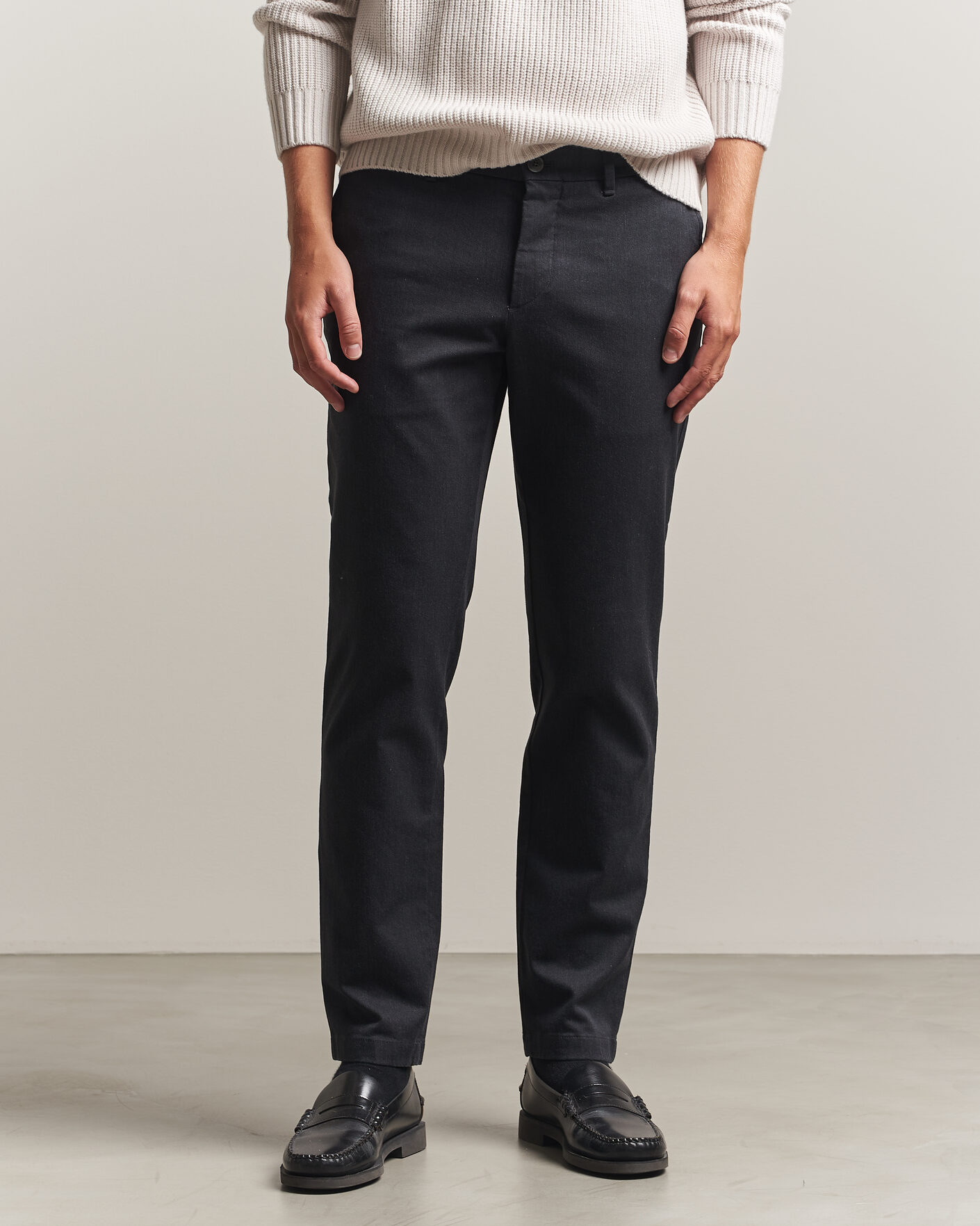 Heren | Broeken | J.Lindeberg | Chase Stretch Flannel Trousers Dark Grey